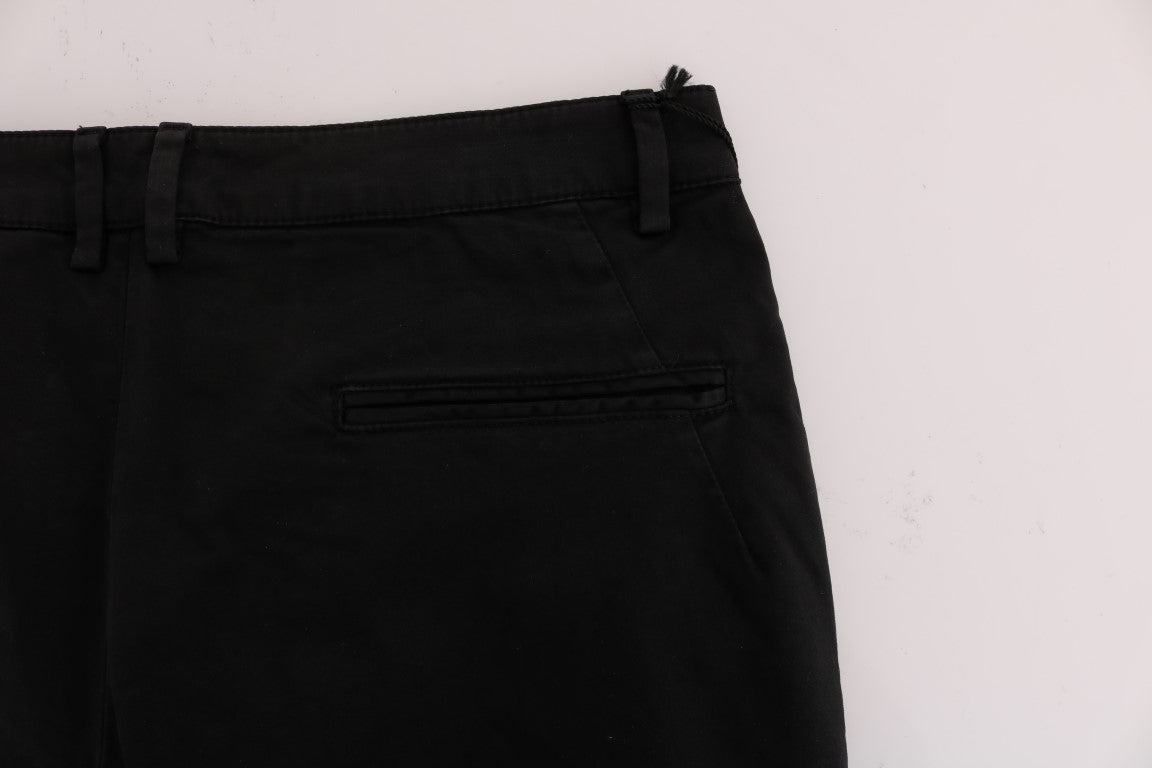 Costume National Black Slim Fit Cotton Stretch Pants | Regal Royce