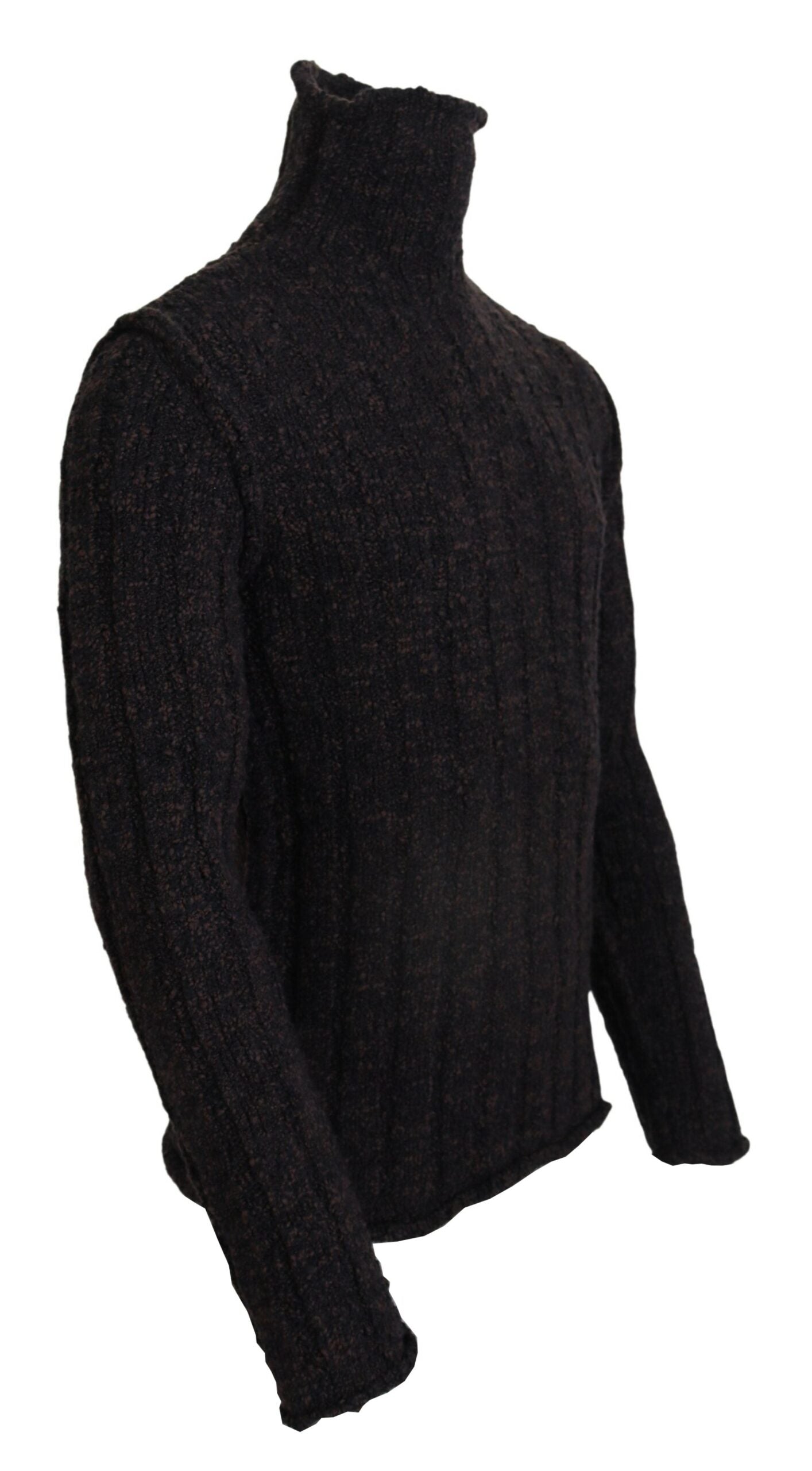 Dolce & Gabbana Brown Wool Knit Turtleneck Pullover Sweater | Regal Royce
