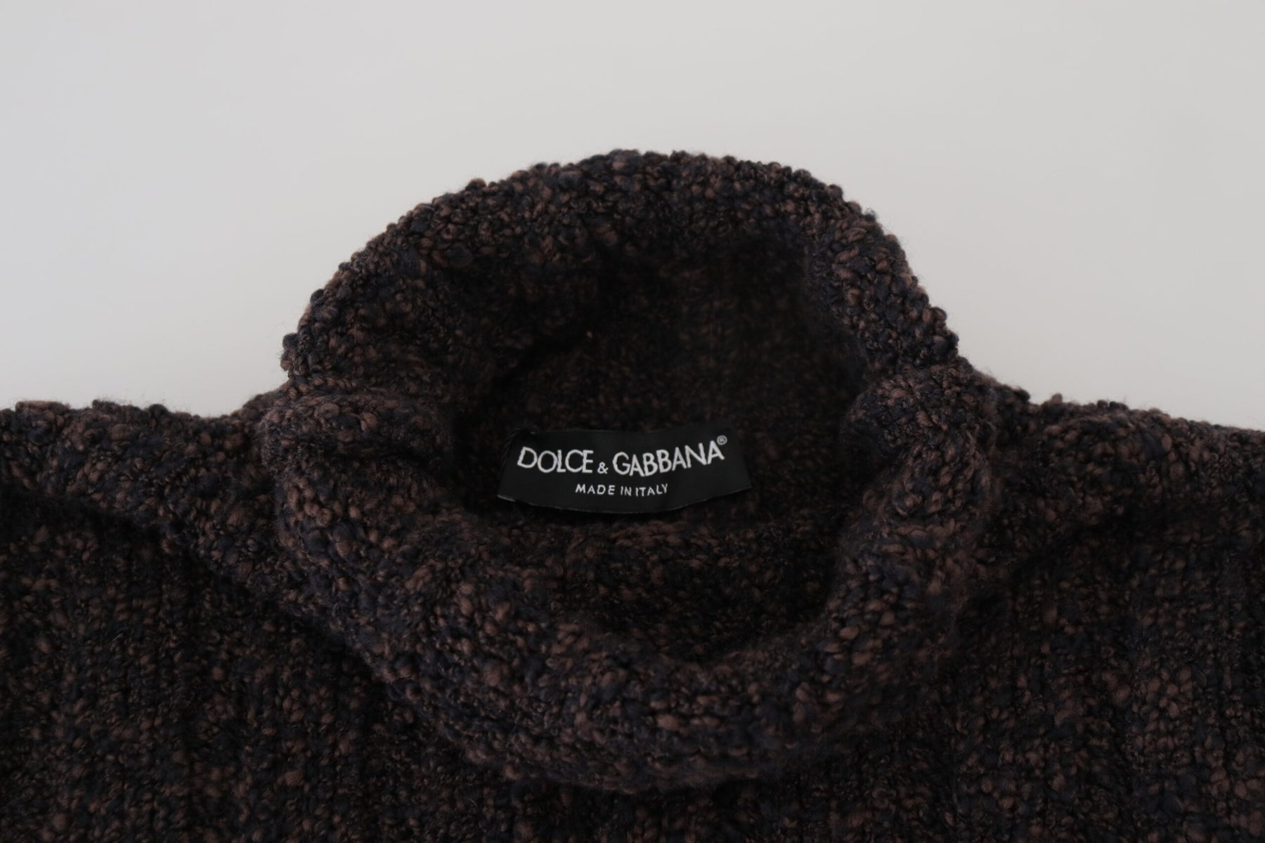 Dolce & Gabbana Brown Wool Knit Turtleneck Pullover Sweater | Regal Royce