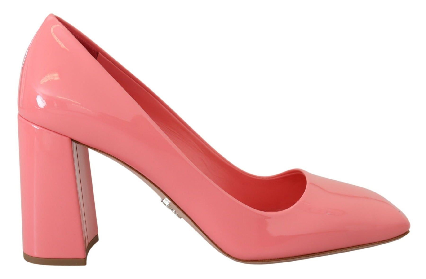 Prada Pink Patent Leather Block Heels Pumps Classic | Regal Royce