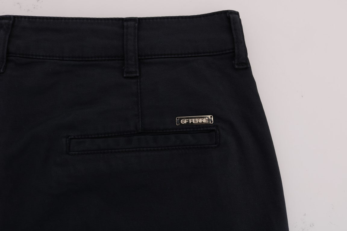 GF Ferre Blue Cotton Stretch Chinos Pants | Regal Royce