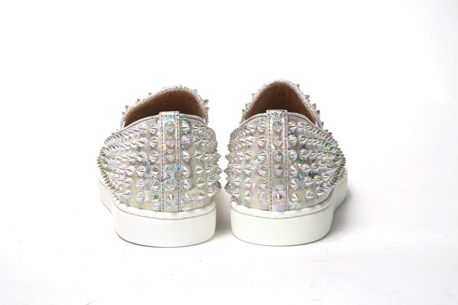 Christian Louboutin White Ab/Clear Ab Roller Boat Woman Flat Sneaker | Regal Royce
