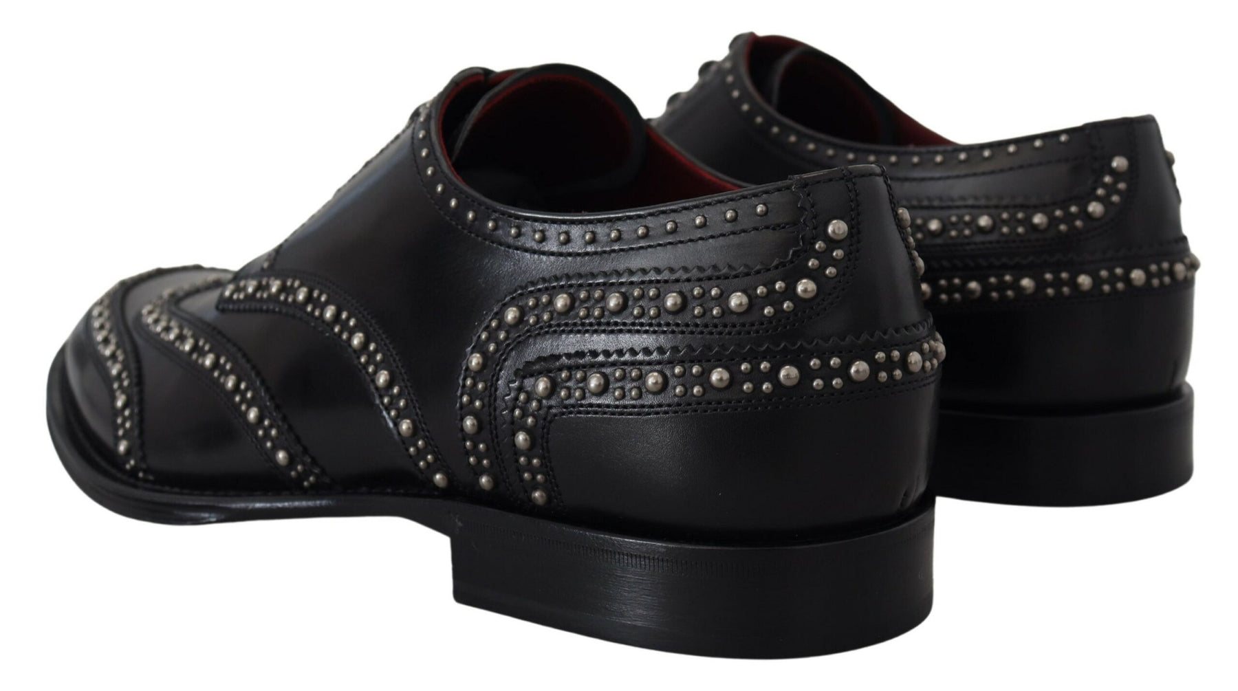 Dolce & Gabbana Black Leather Derby Dress Studded Shoes | Regal Royce