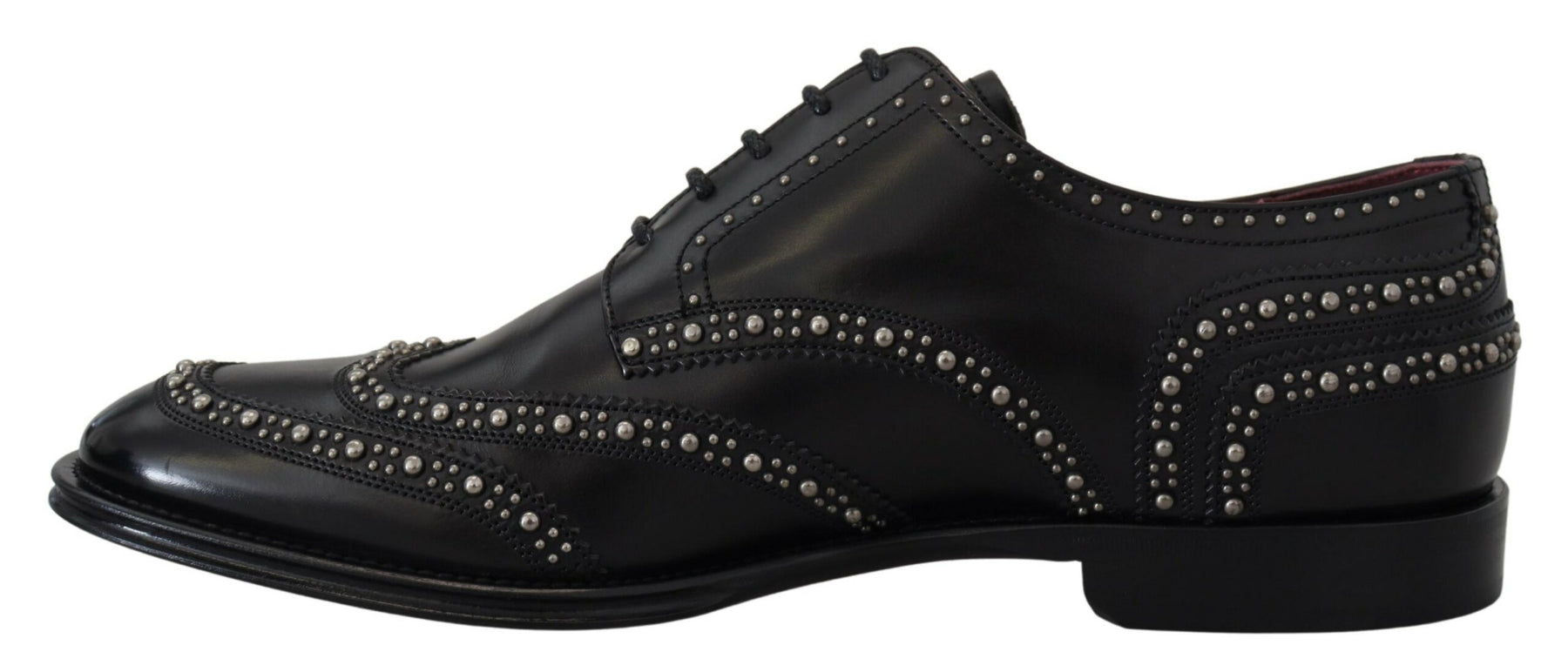 Dolce & Gabbana Black Leather Derby Dress Studded Shoes | Regal Royce