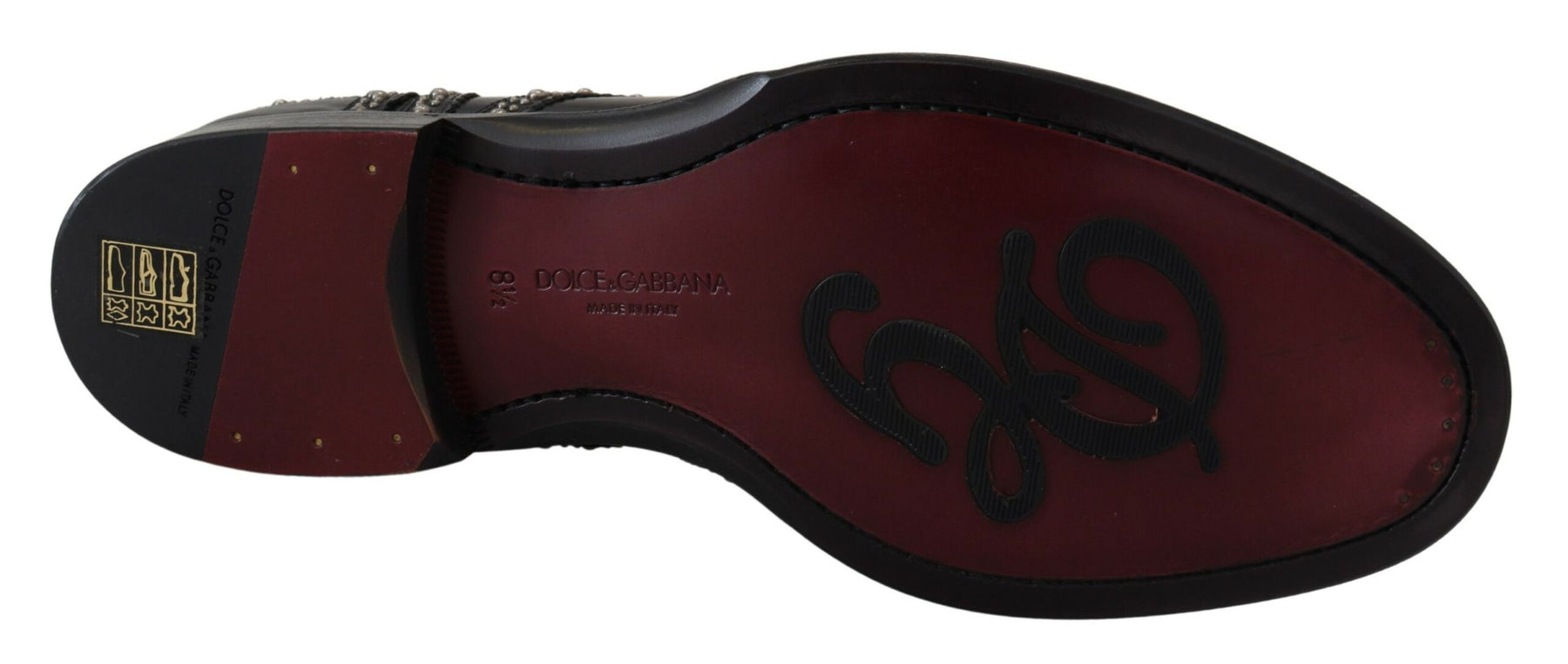 Dolce & Gabbana Black Leather Derby Dress Studded Shoes | Regal Royce