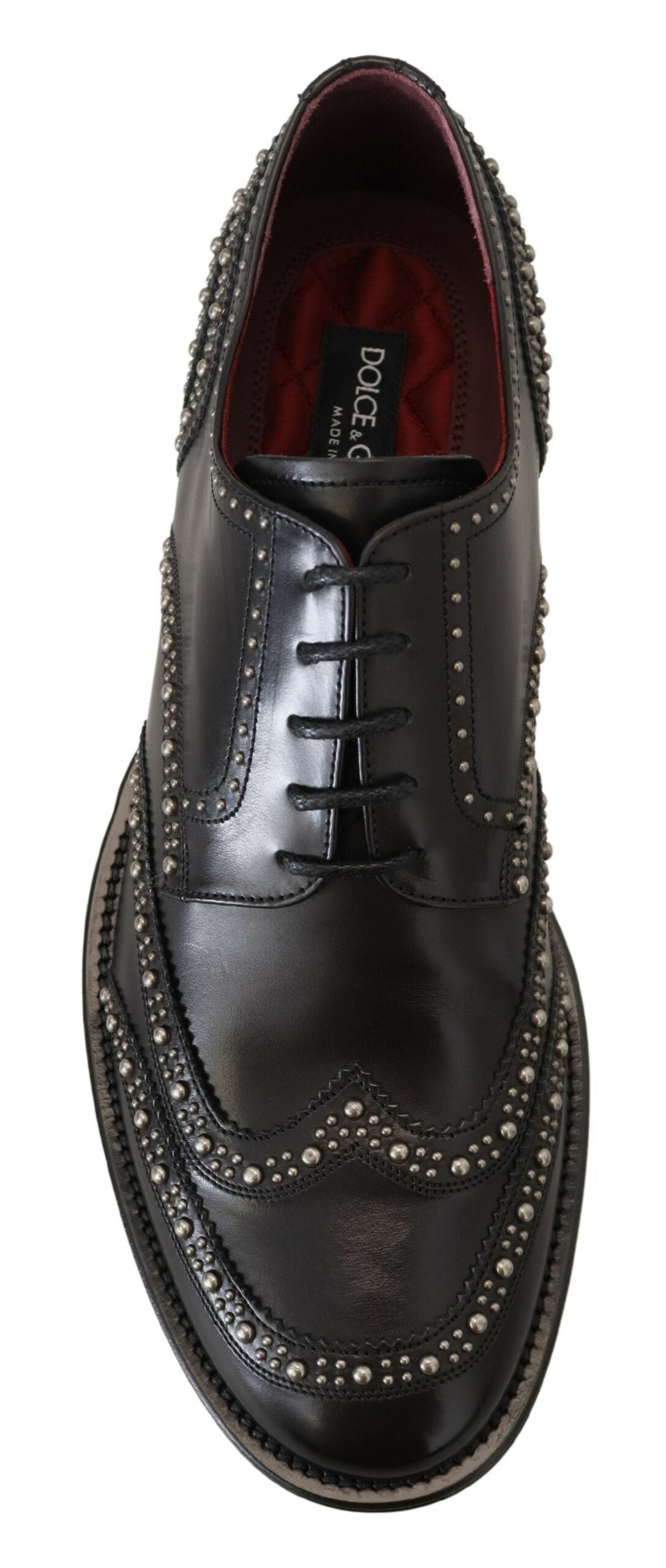 Dolce & Gabbana Black Leather Derby Dress Studded Shoes | Regal Royce