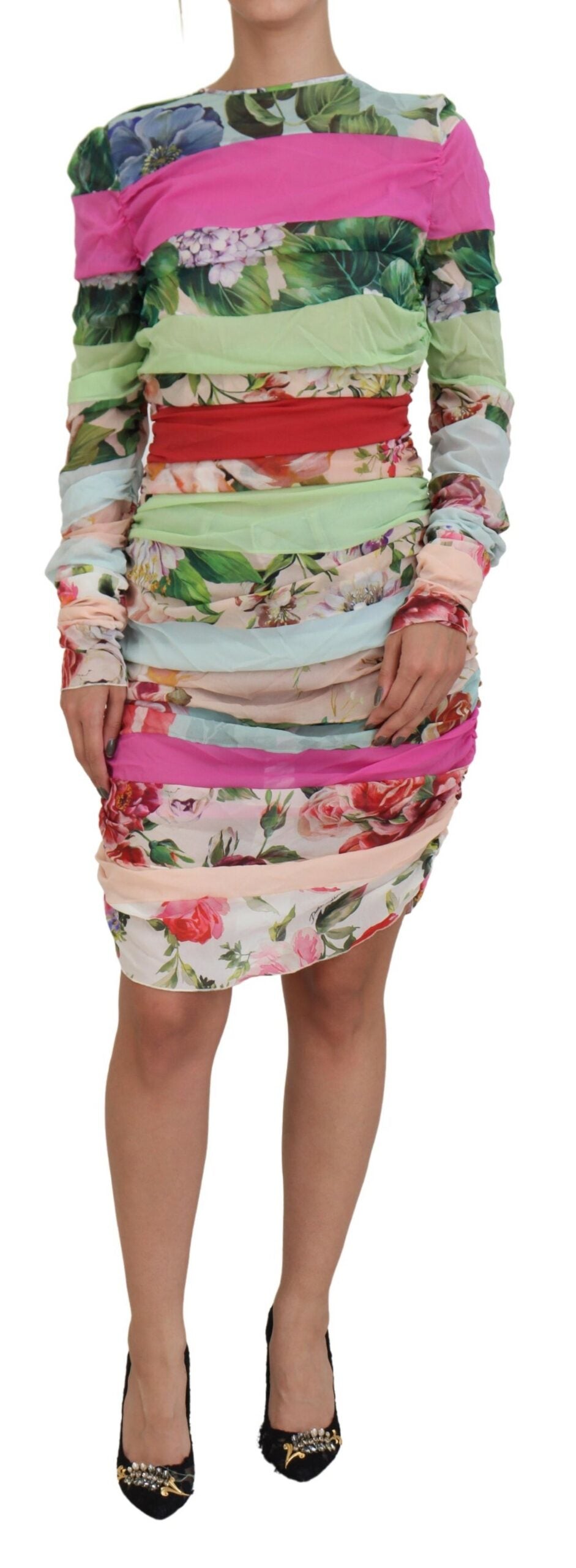Dolce & Gabbana Multicolor Silk Floral Bodycon Sheath Dress | Regal Royce