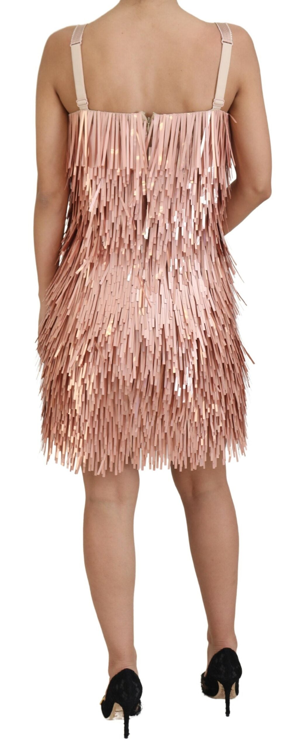 Dolce & Gabbana Pink Tinsel Sleeveless Shift A-line Dress | Regal Royce