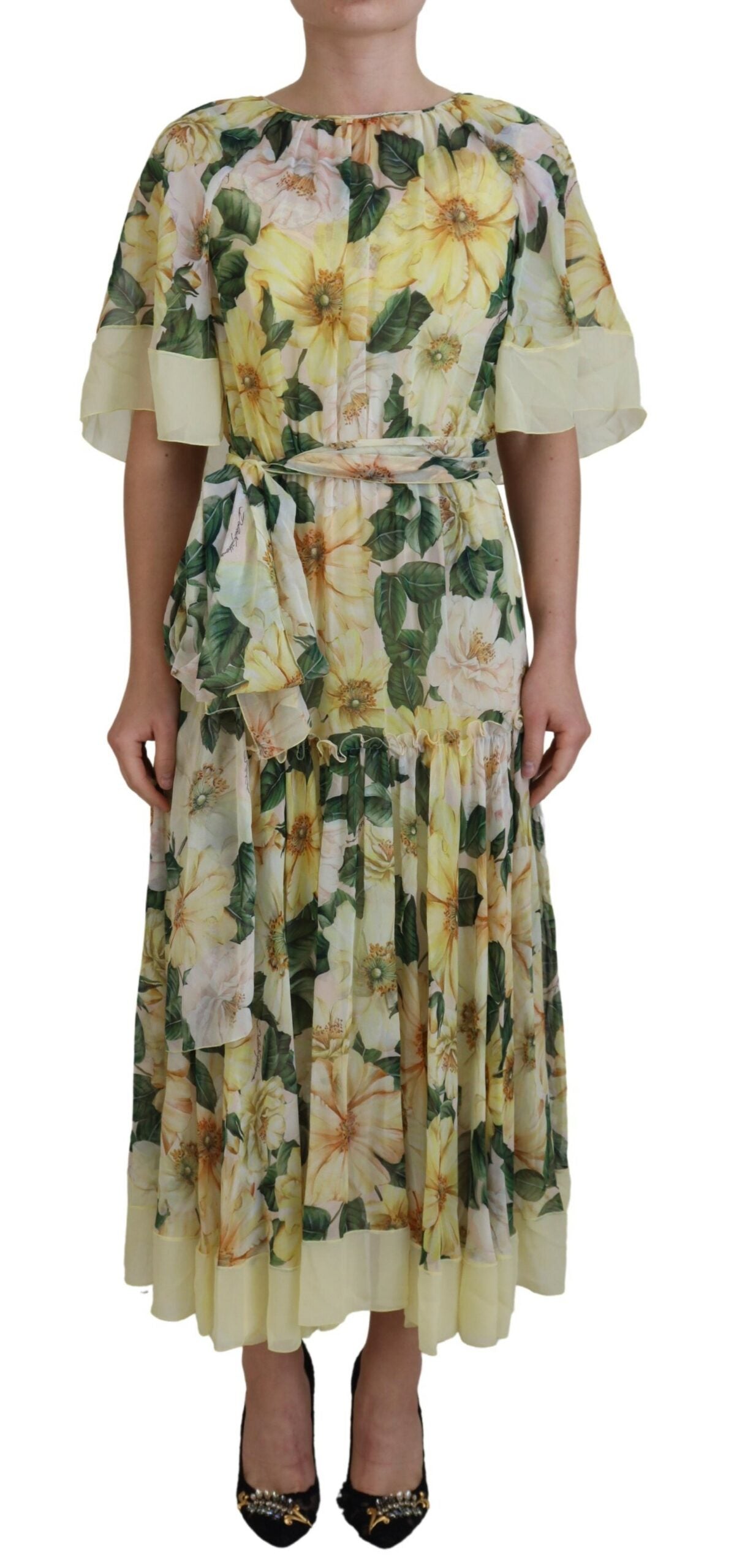 Dolce & Gabbana Multicolor Silk Floral Print Long Maxi Dress | Regal Royce