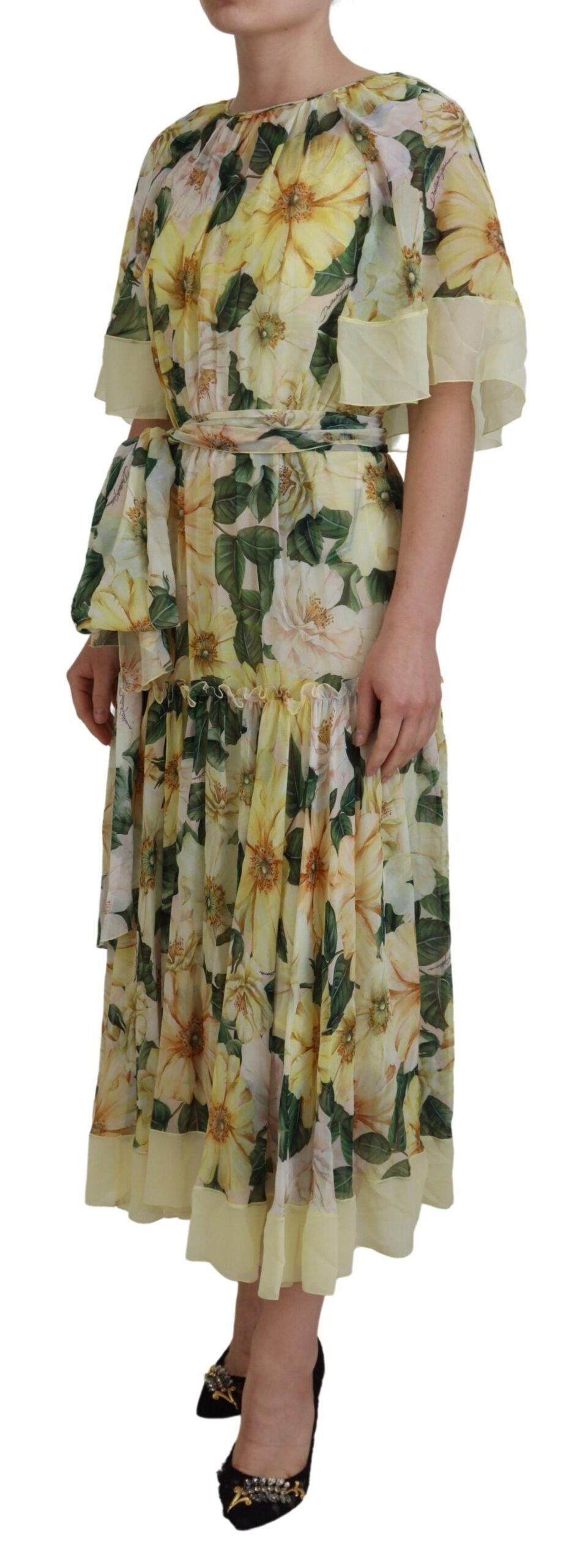 Dolce & Gabbana Multicolor Silk Floral Print Long Maxi Dress | Regal Royce