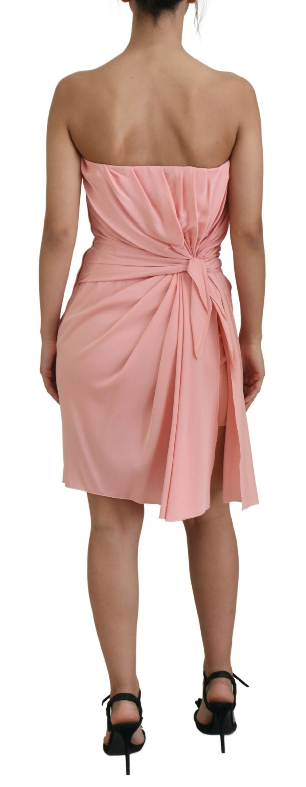 Dolce & Gabbana Pink Silk Stretch Strapless Sheath Dress | Regal Royce
