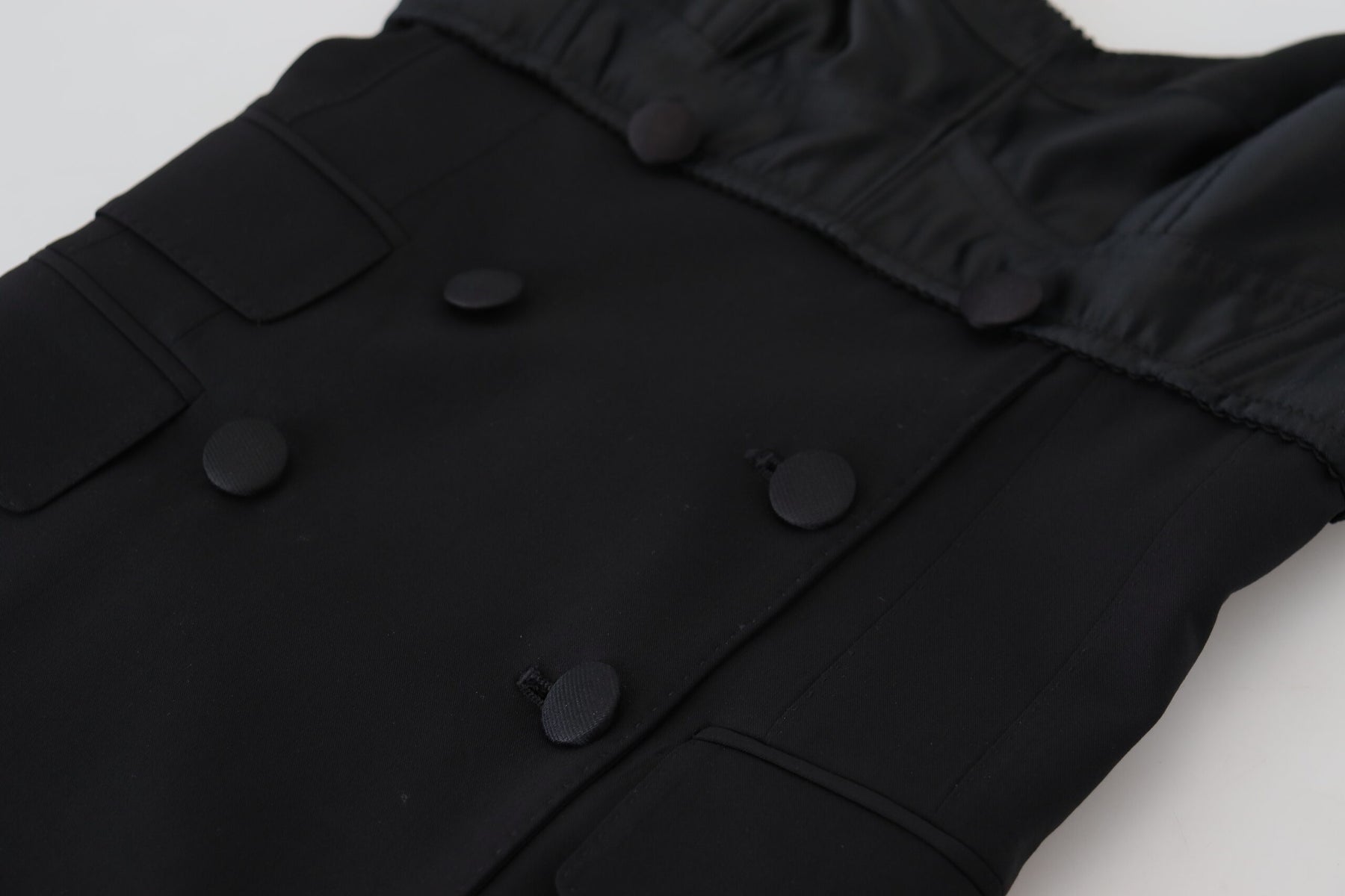 Dolce & Gabbana Black Fit Wool Stretch Sheath Mini Dress | Regal Royce