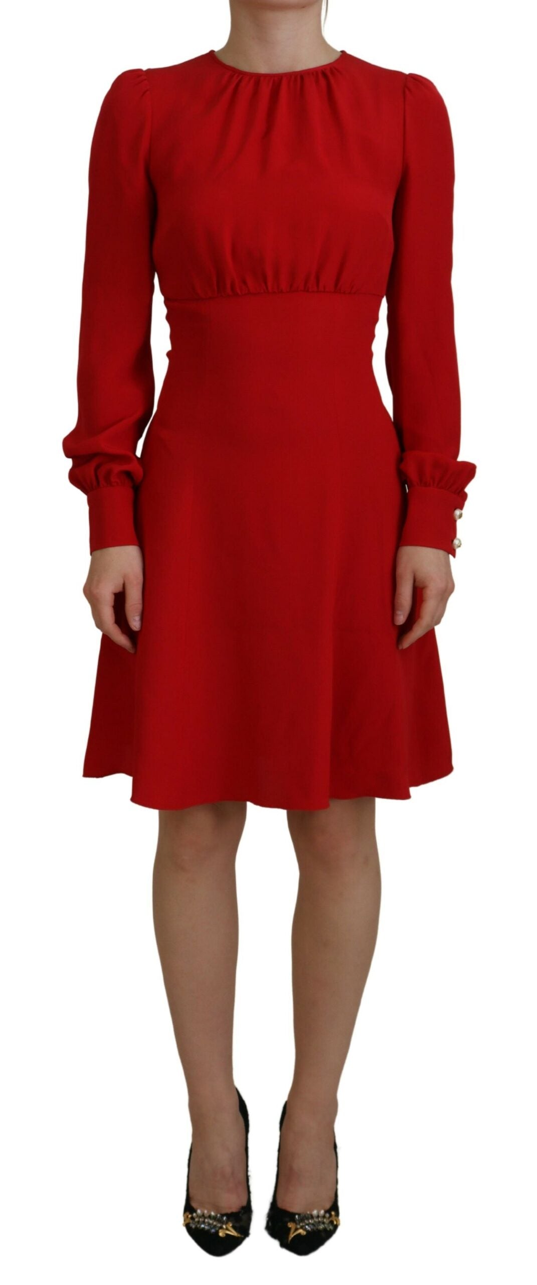 Dolce & Gabbana Red Silk Sheath A-line Knee Length Dress | Regal Royce