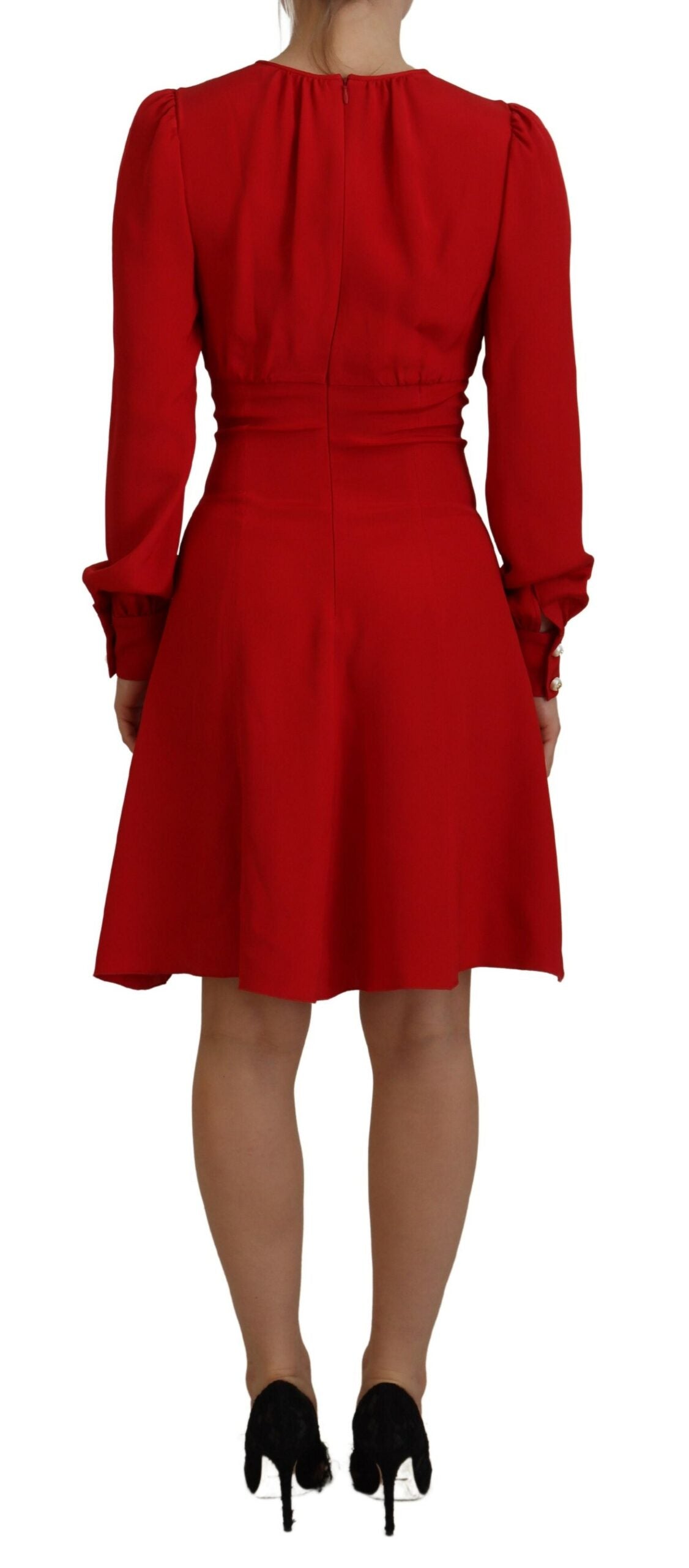 Dolce & Gabbana Red Silk Sheath A-line Knee Length Dress | Regal Royce