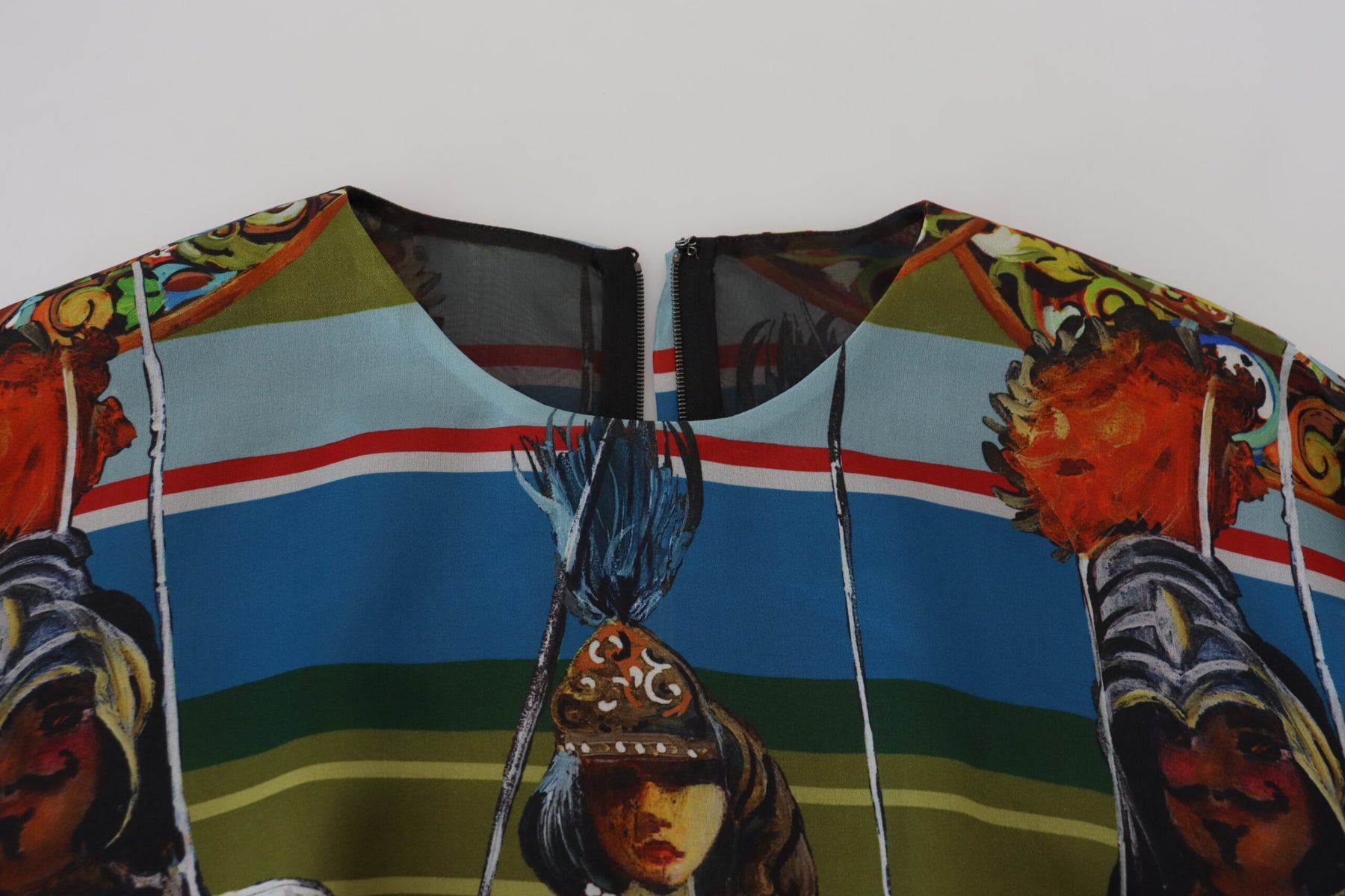 Dolce & Gabbana Multicolor Sicily Silk A-line Long Gown Dress | Regal Royce