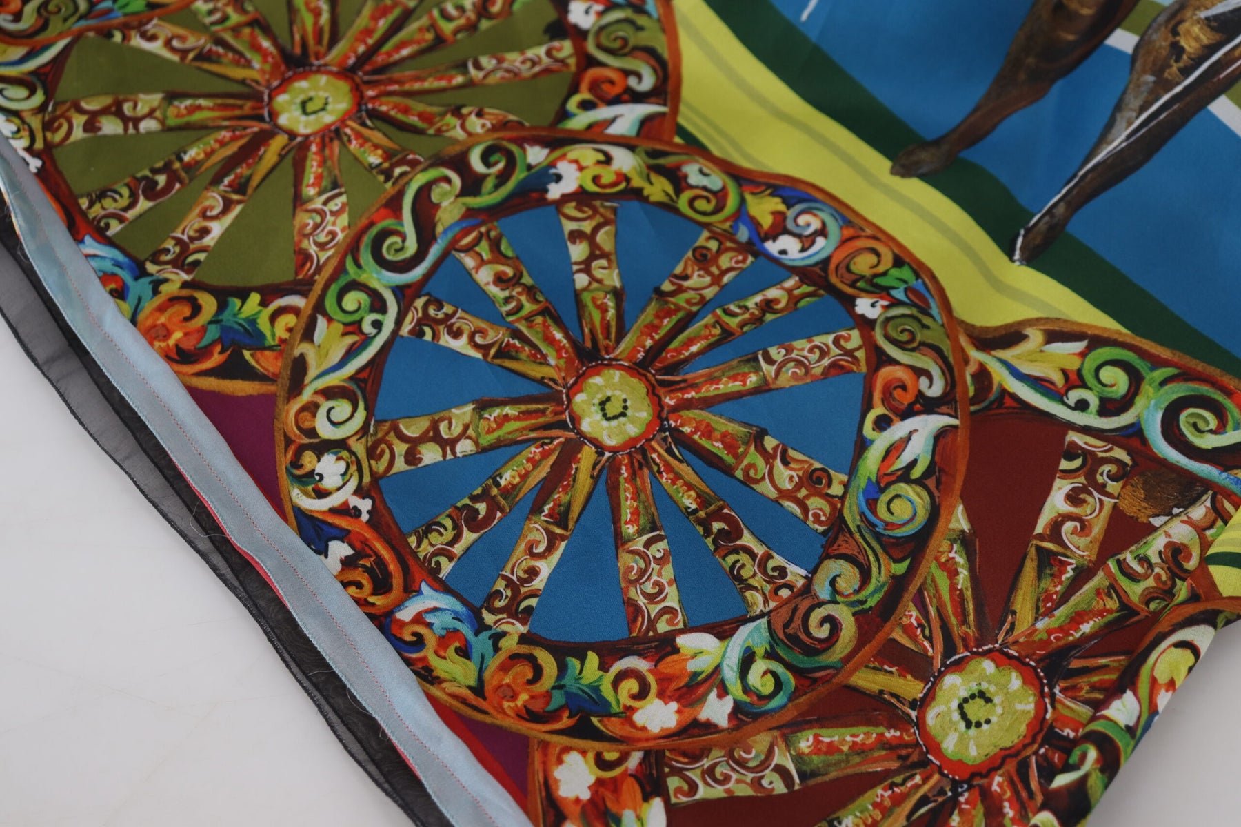 Dolce & Gabbana Multicolor Sicily Silk A-line Long Gown Dress | Regal Royce