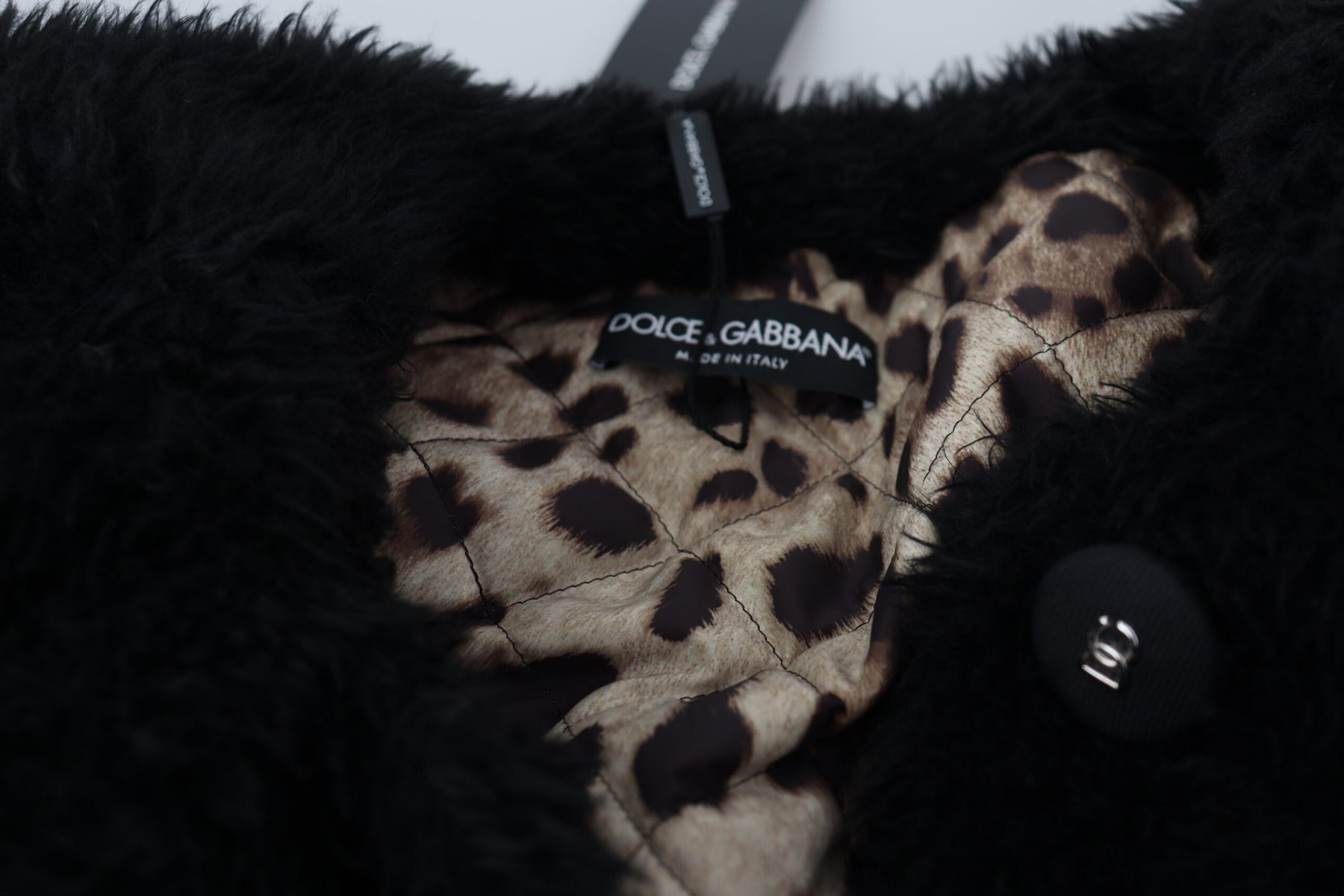 Dolce & Gabbana Black Cashmere Blend Faux Fur Coat Jacket | Regal Royce