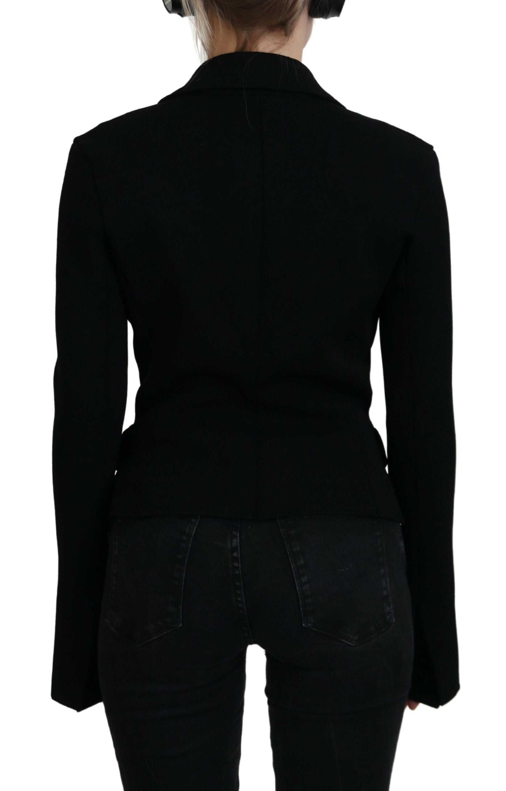Dolce & Gabbana Black Button Cardigan Blazer Viscose Jacket | Regal Royce