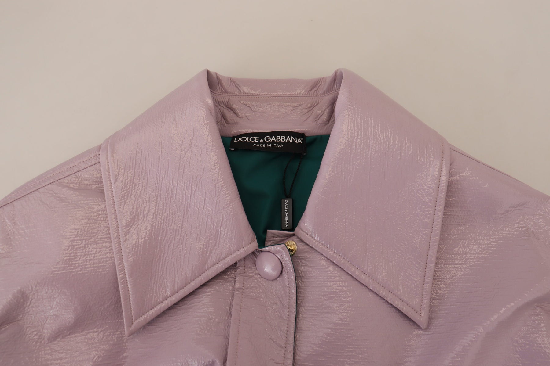 Dolce & Gabbana Purple Cotton Button Down Cropped Jacket | Regal Royce
