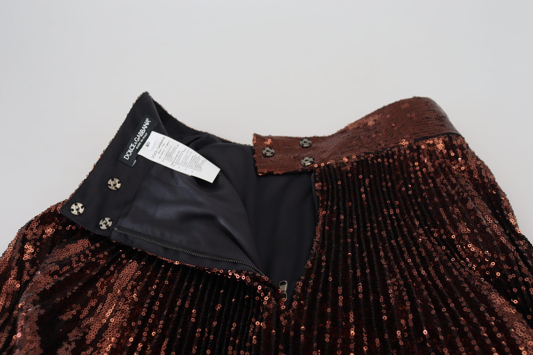Dolce & Gabbana Bronze Sequined High Waist A-line Maxi Skirt | Regal Royce