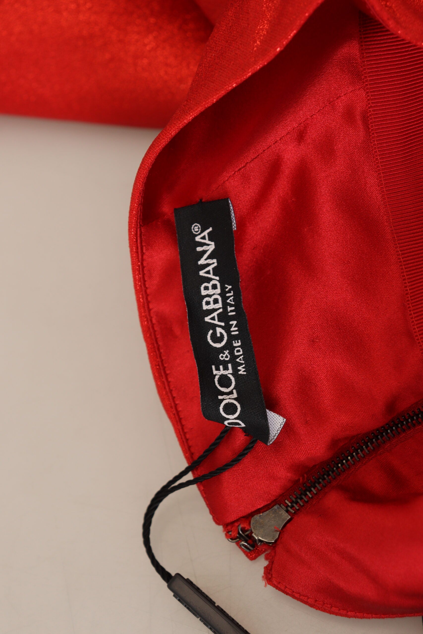 Dolce & Gabbana Metallic Red High Waist Polyester Mini Skirt | Regal Royce