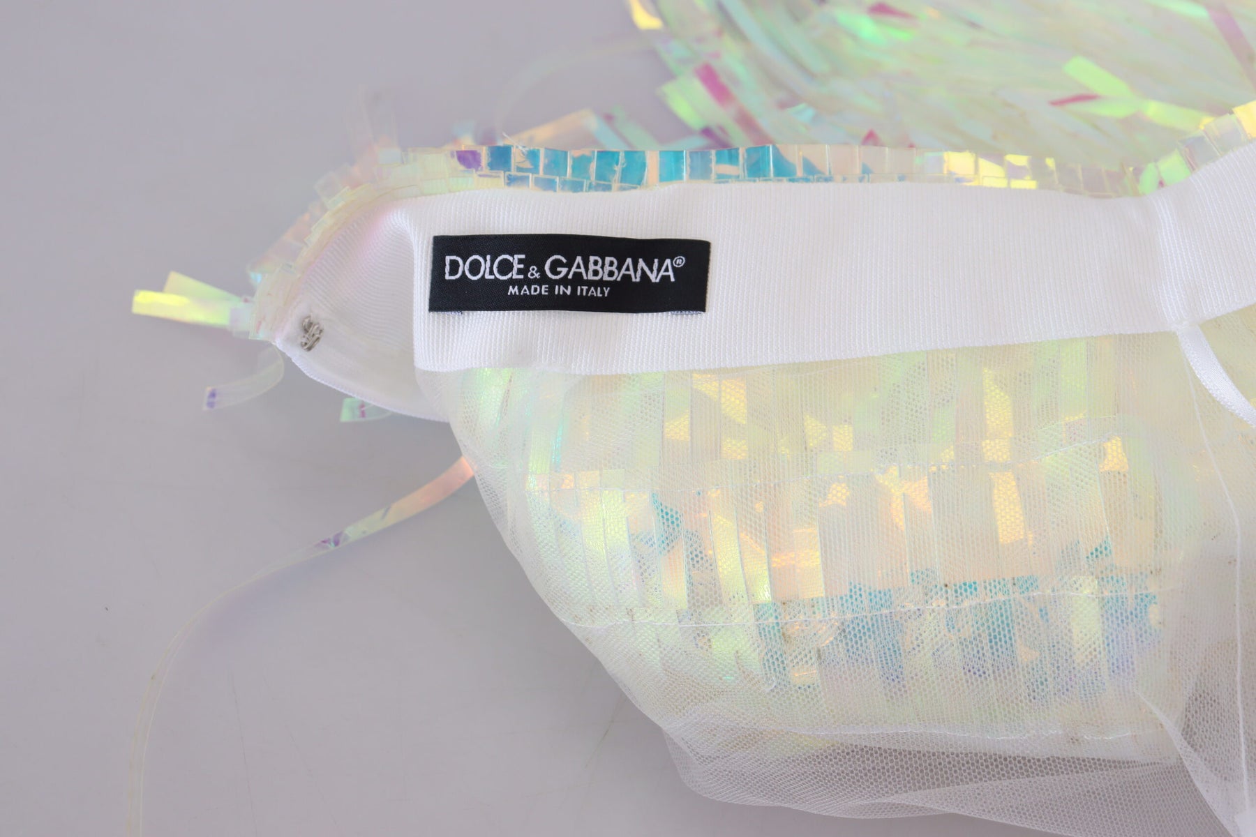 Dolce & Gabbana Multicolor Iridescent Fringed Tulle Skirt | Regal Royce