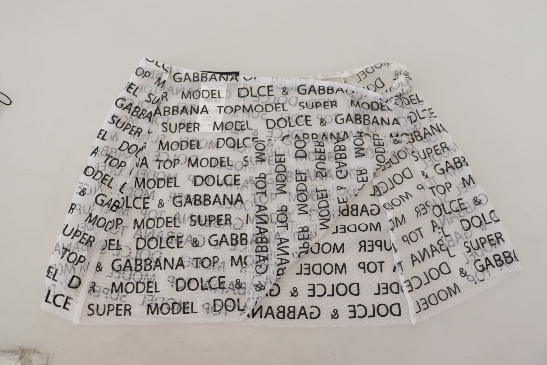 Dolce & Gabbana White Logo See Through A-line Mini Skirt | Regal Royce