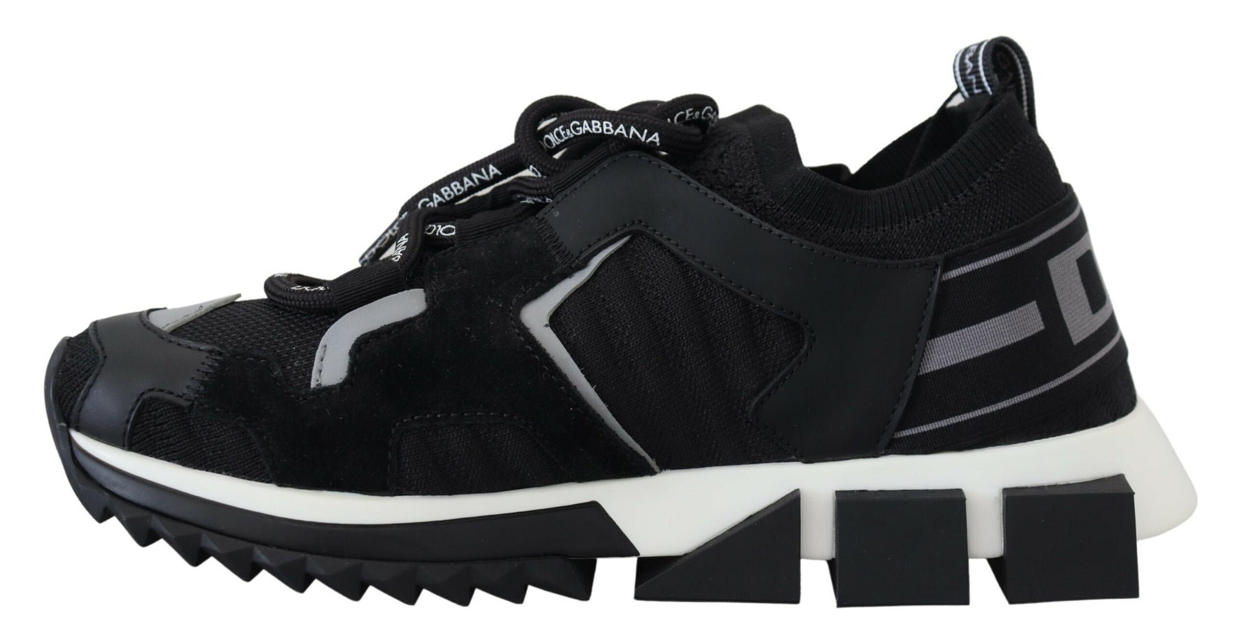 Dolce & Gabbana Black Mesh Sorrento Trekking Sneakers Shoes | Regal Royce