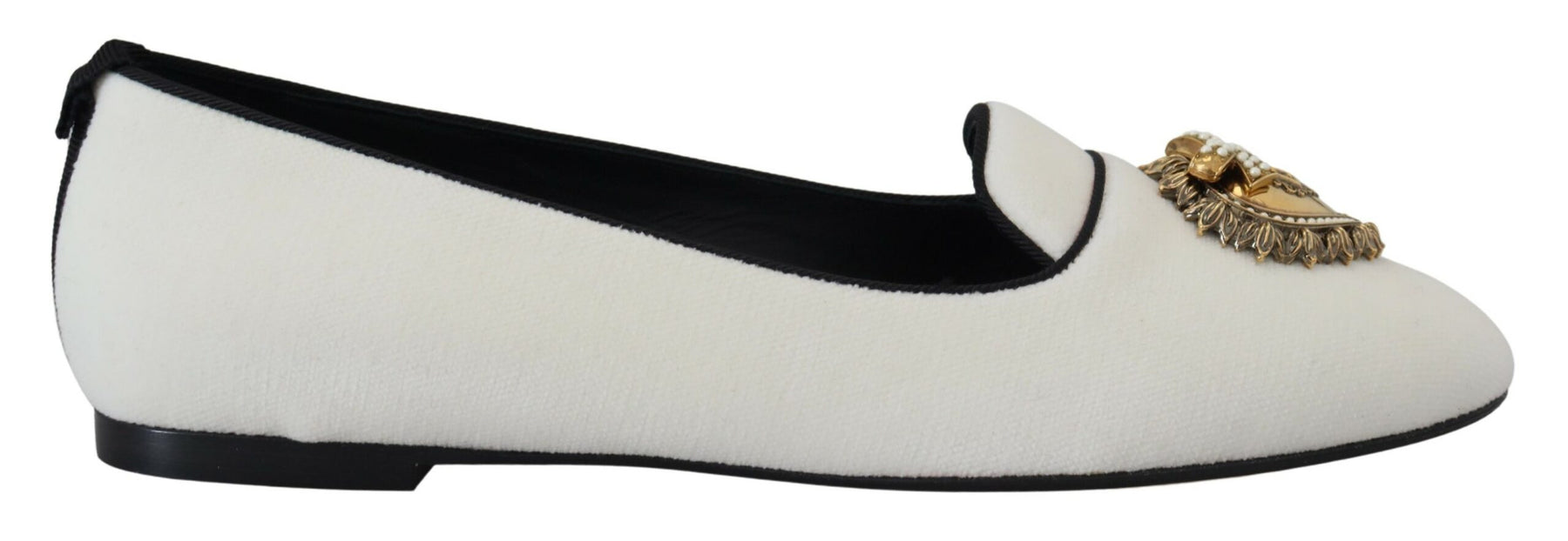Dolce & Gabbana White Velvet Slip Ons Loafers Flats Shoes | Regal Royce
