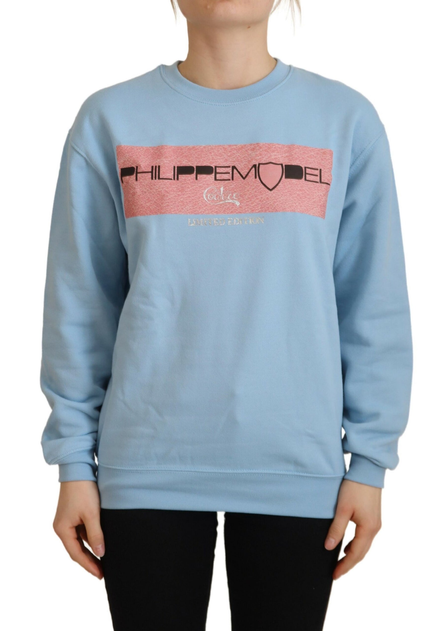 Philippe Model Light Blue Logo Printed Long Sleeves Sweater | Regal Royce