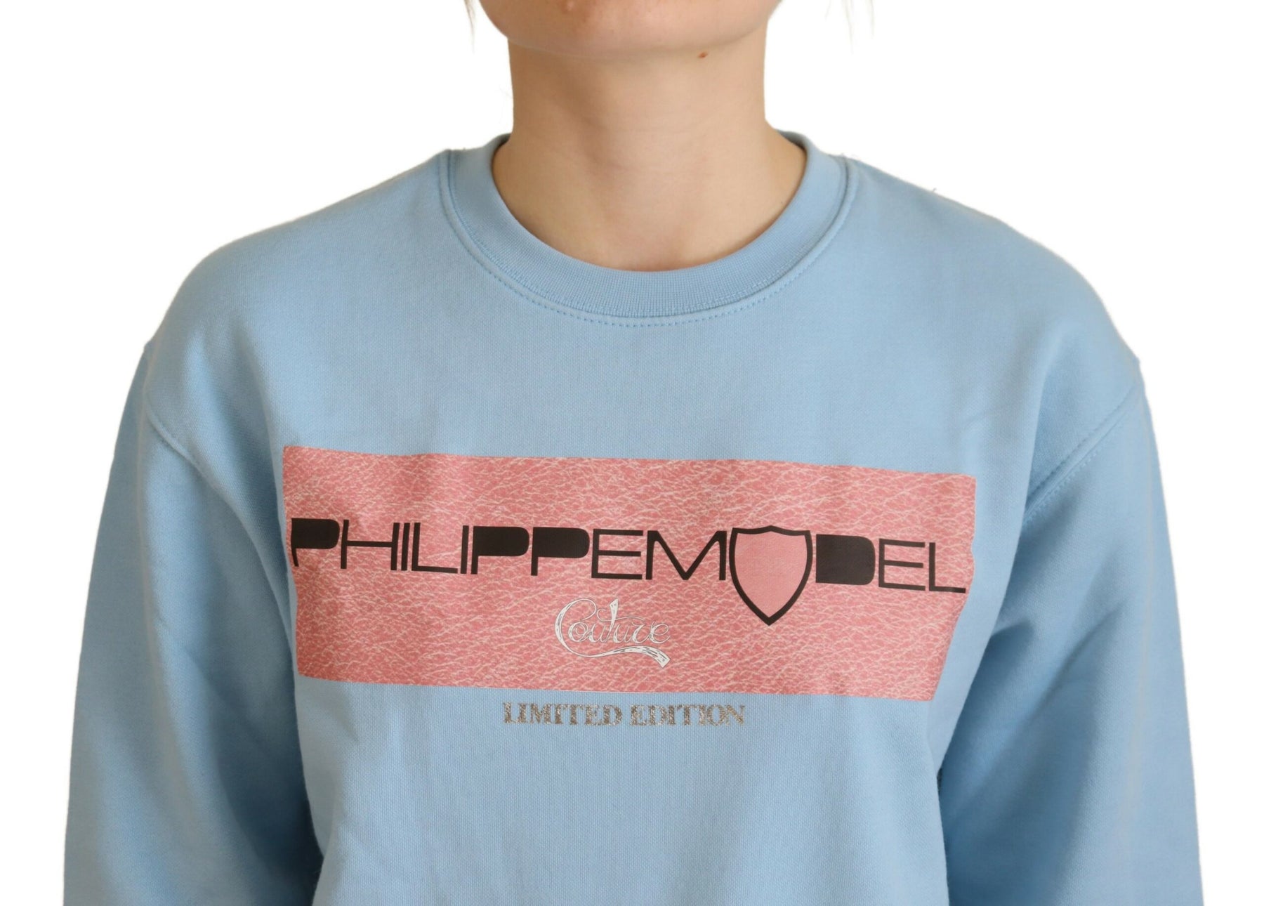 Philippe Model Light Blue Logo Printed Long Sleeves Sweater | Regal Royce
