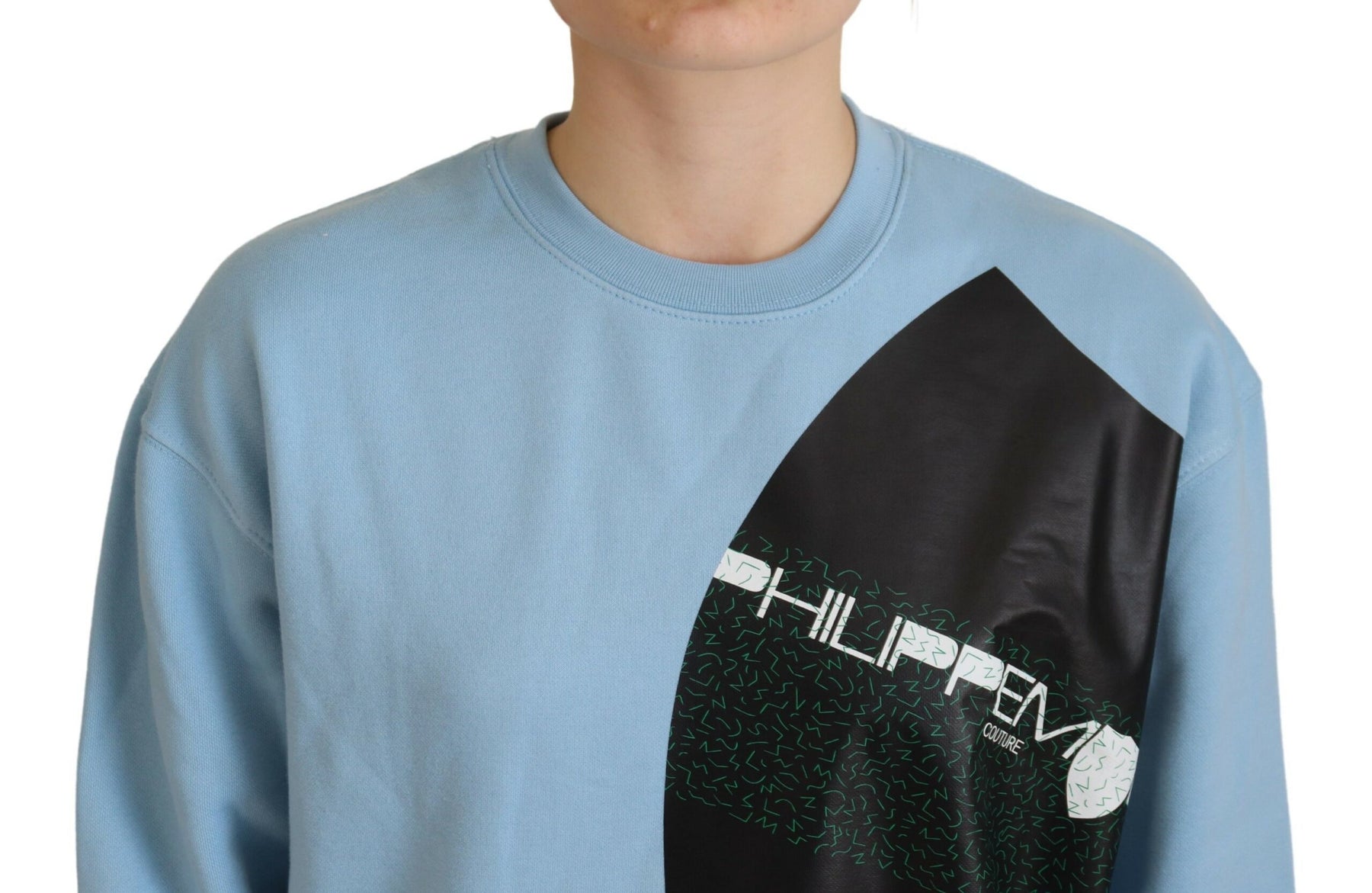 Philippe Model Light Blue Logo Printed Long Sleeves Sweater | Regal Royce