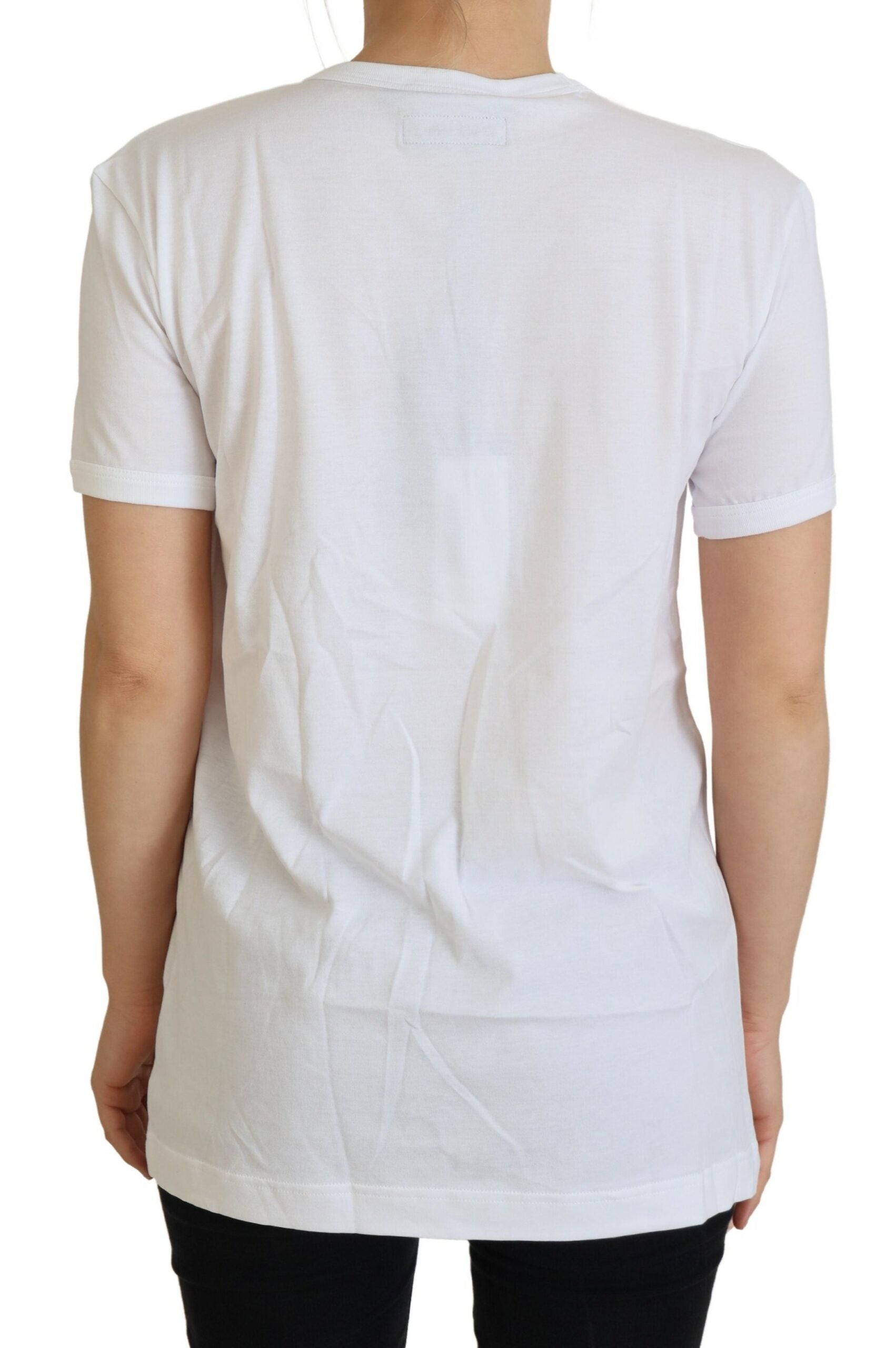 Dolce & Gabbana White #dgfamily Crewneck Cotton T-shirt | Regal Royce