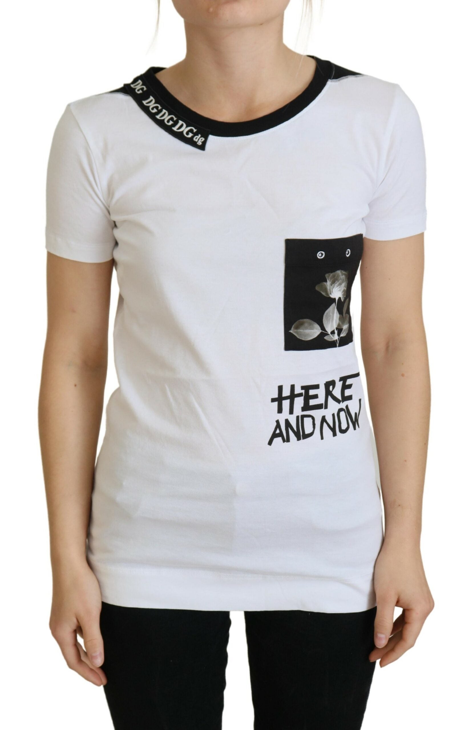Dolce & Gabbana White Cotton T-shirt Crewneck T-shirt | Regal Royce