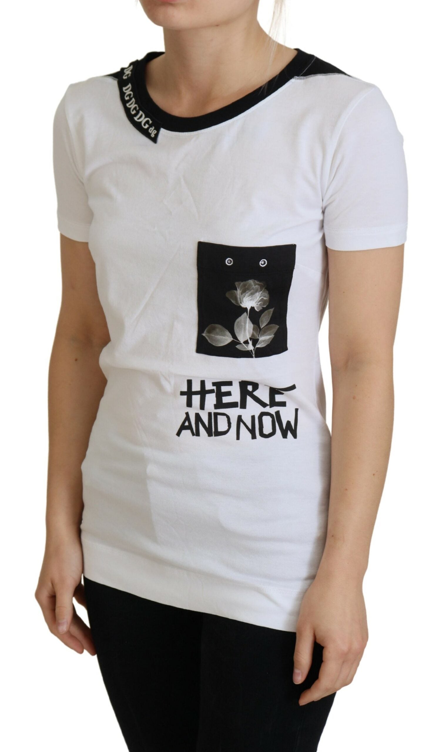 Dolce & Gabbana White Cotton T-shirt Crewneck T-shirt | Regal Royce