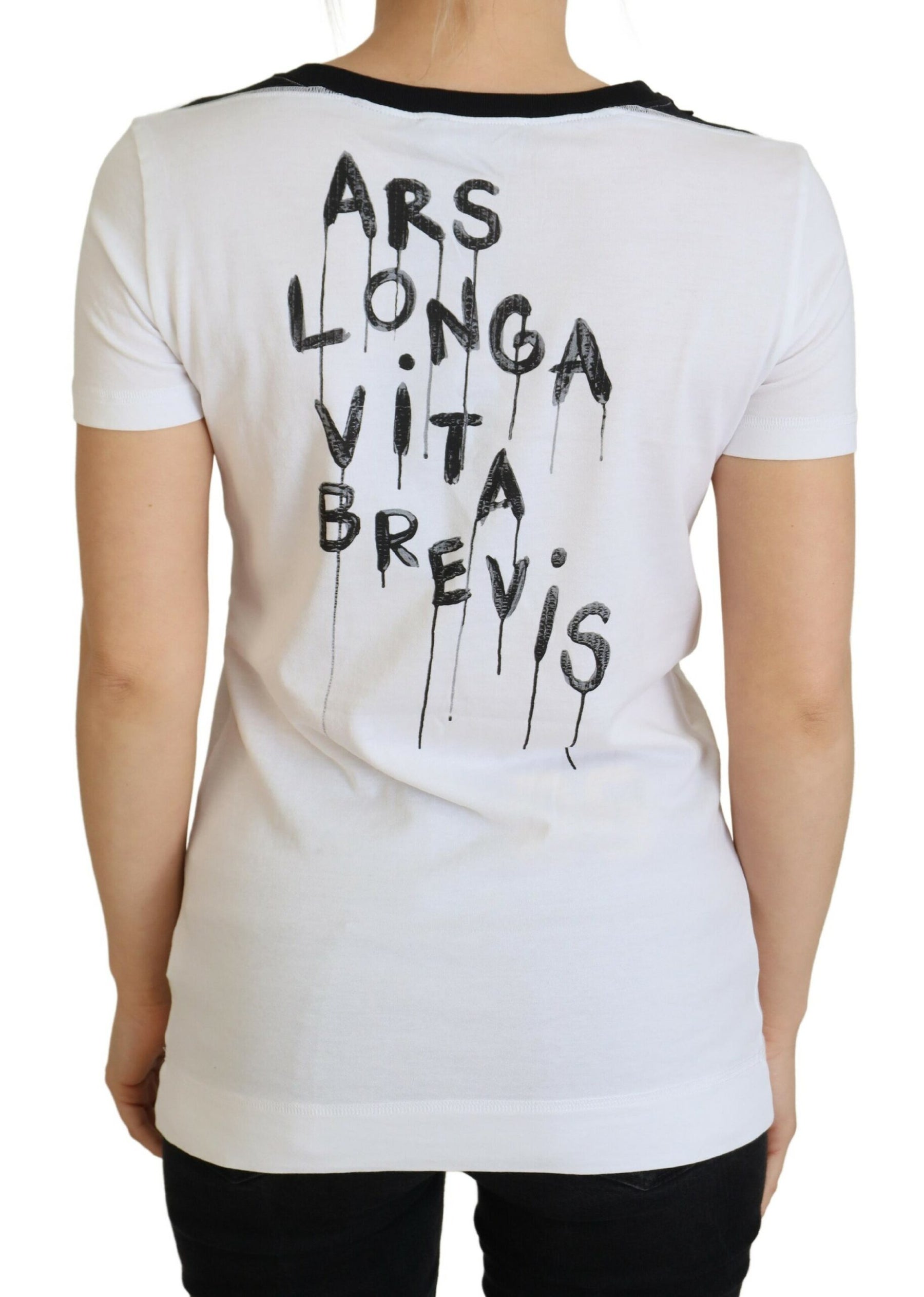 Dolce & Gabbana White Cotton T-shirt Crewneck T-shirt | Regal Royce