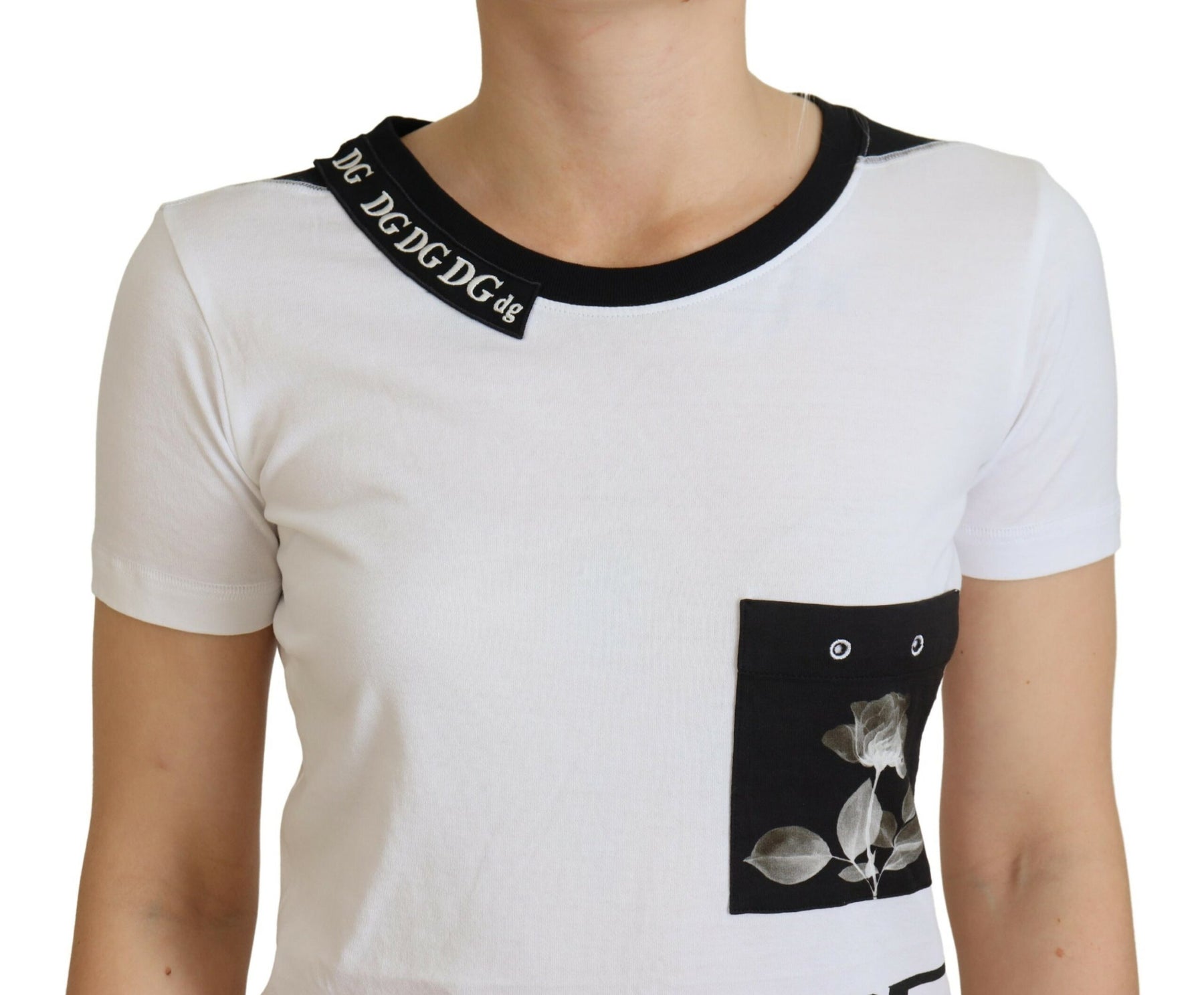 Dolce & Gabbana White Cotton T-shirt Crewneck T-shirt | Regal Royce