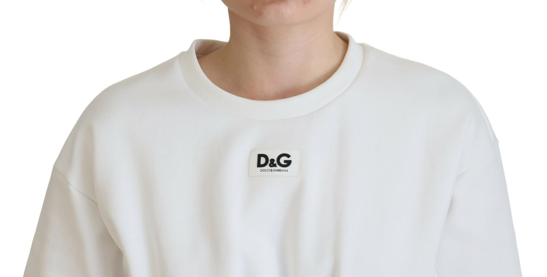 Dolce & Gabbana White Corset Stretch Cotton Top T-shirt | Regal Royce