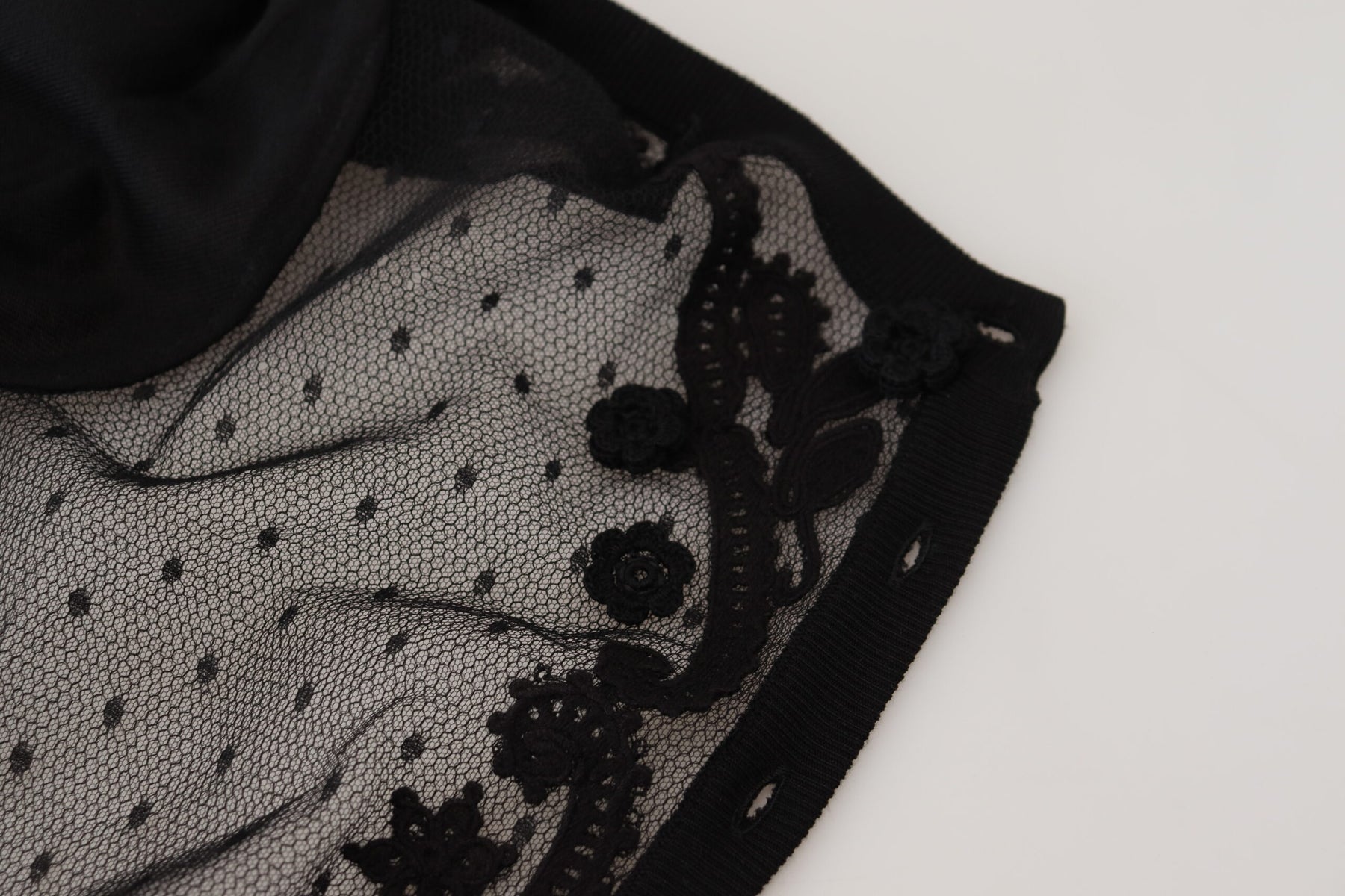 Dolce & Gabbana Black Floral Lace Button Cardigan Sweater | Regal Royce