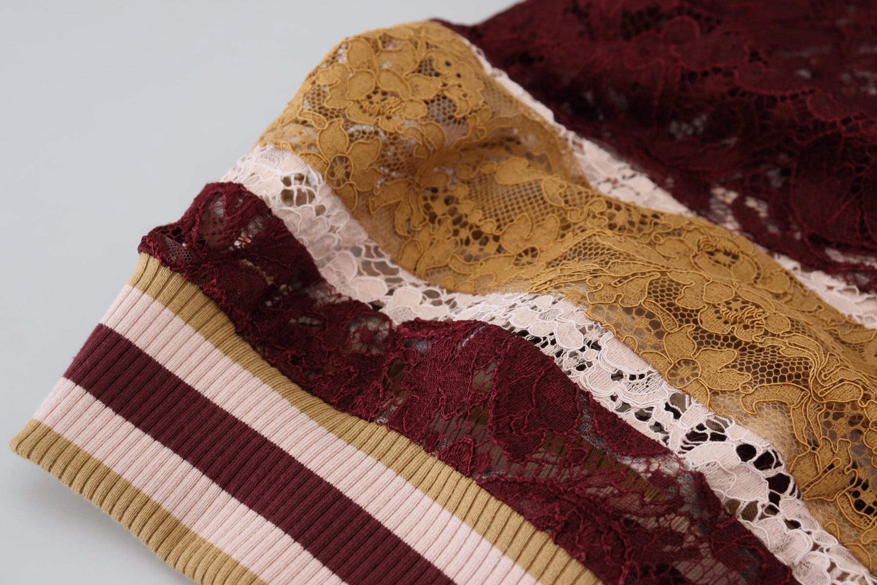 Dolce & Gabbana Multicolor Lace V-neck Pullover Sweater | Regal Royce