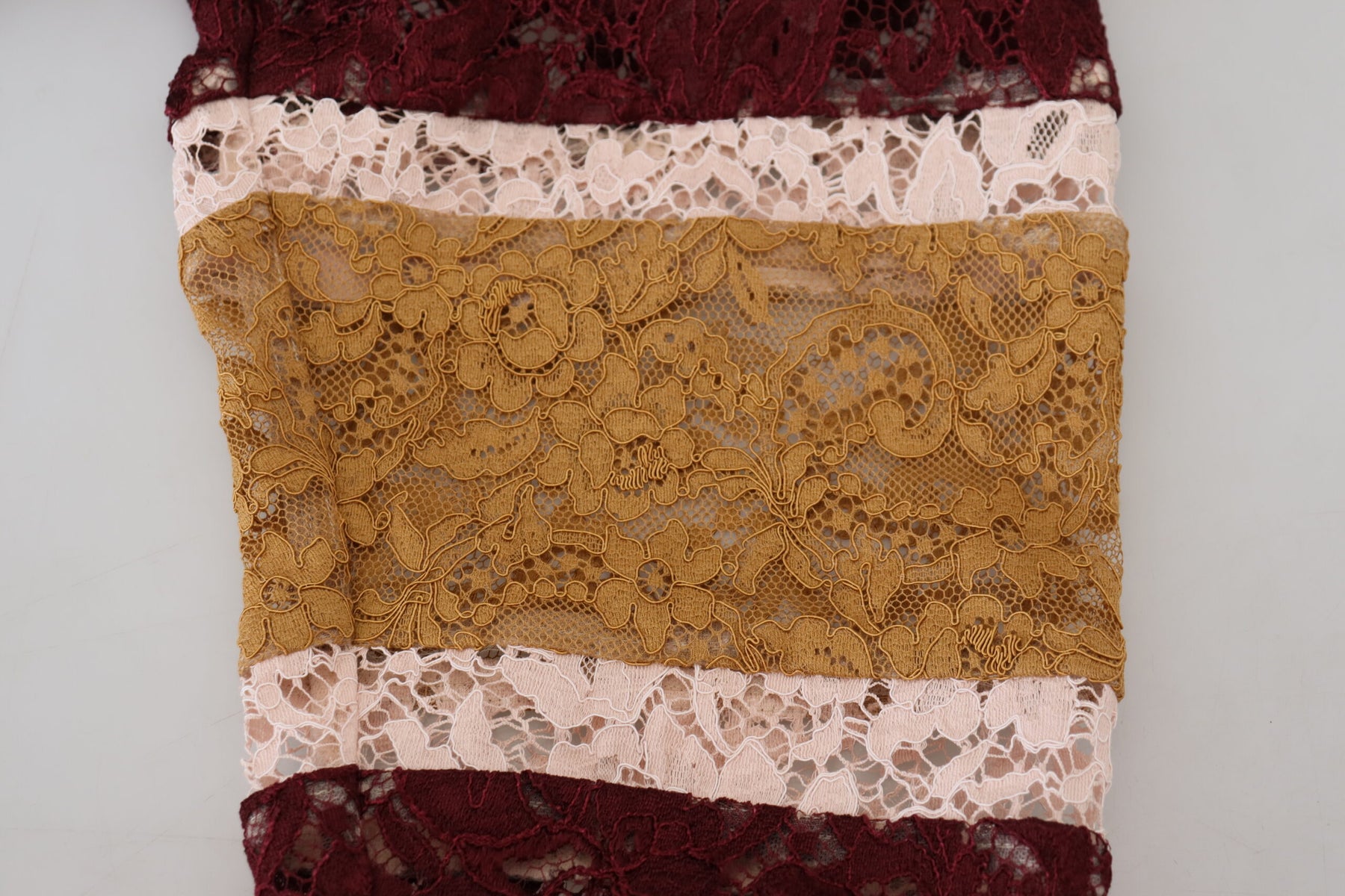 Dolce & Gabbana Multicolor Lace V-neck Pullover Sweater | Regal Royce