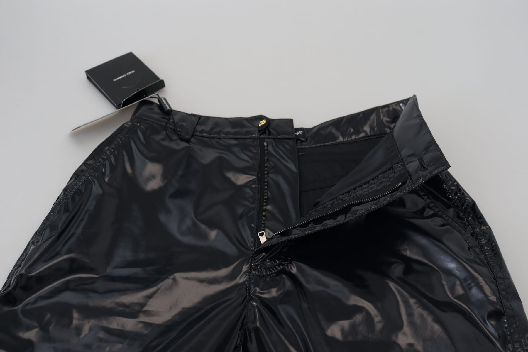 Dolce & Gabbana Black Nylon High Waist Skinny Pants | Regal Royce