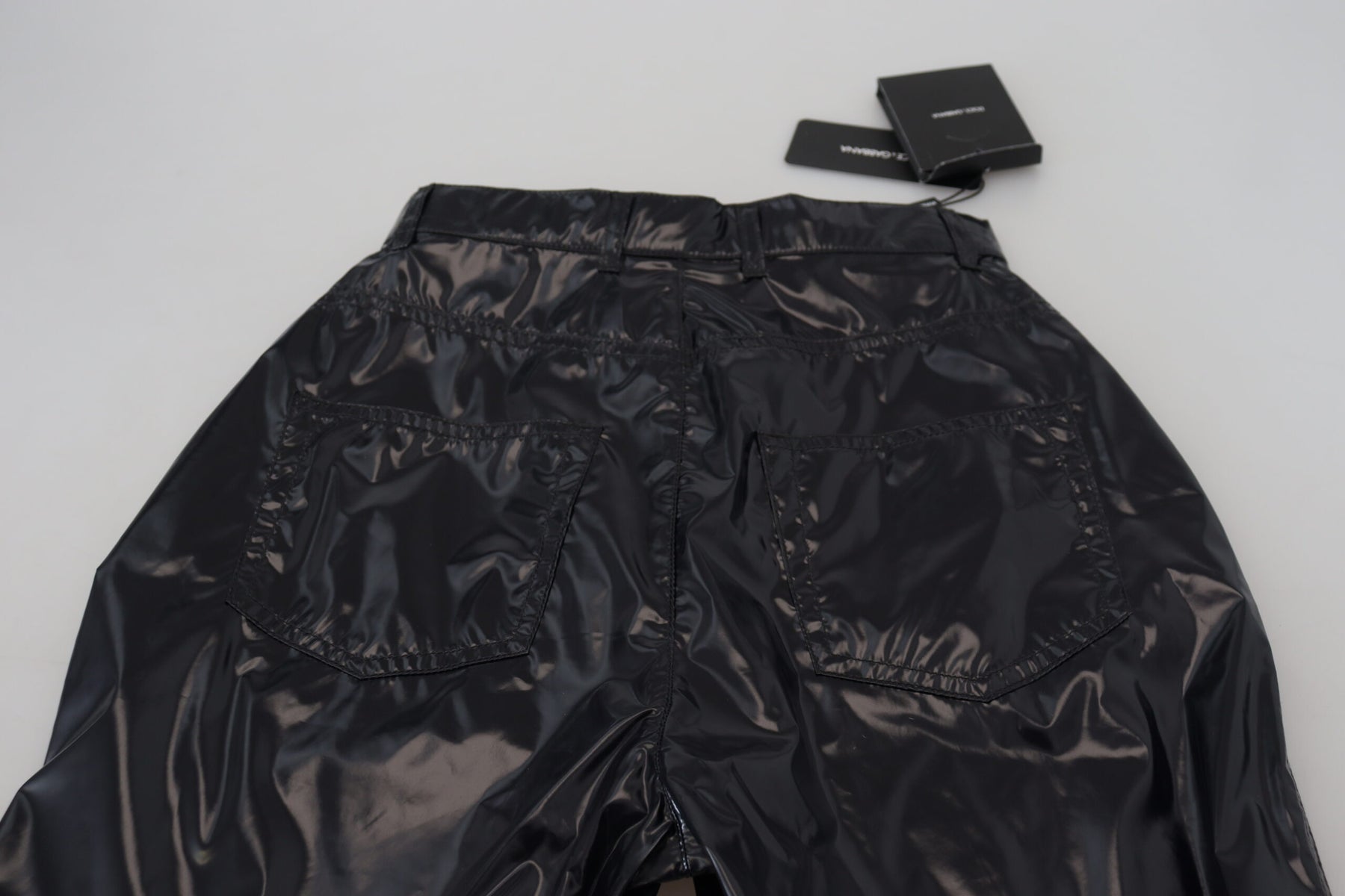 Dolce & Gabbana Black Nylon High Waist Skinny Pants | Regal Royce