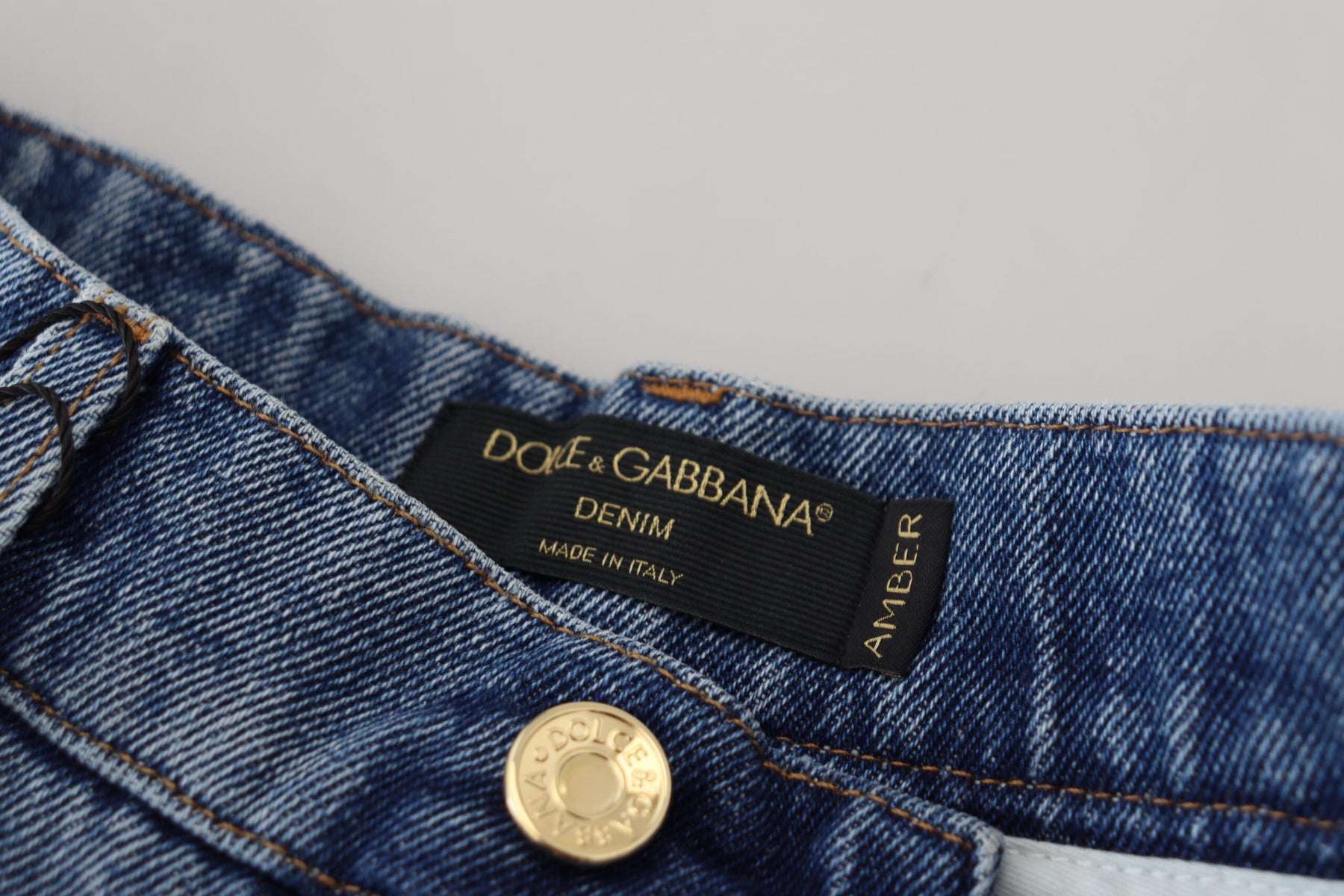 Dolce & Gabbana Blue Tattered Skinny Denim Cotton Jeans | Regal Royce