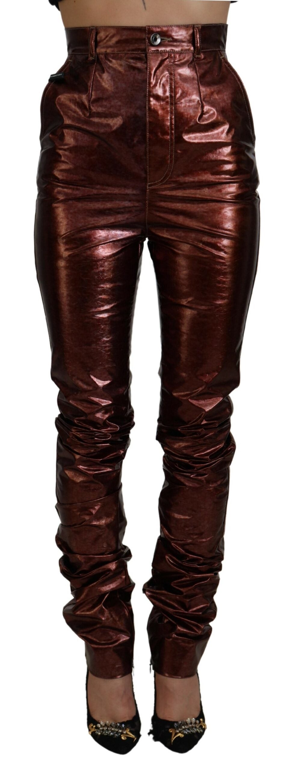 Dolce & Gabbana Metallic Bronze High Waist Skinny Jeans | Regal Royce