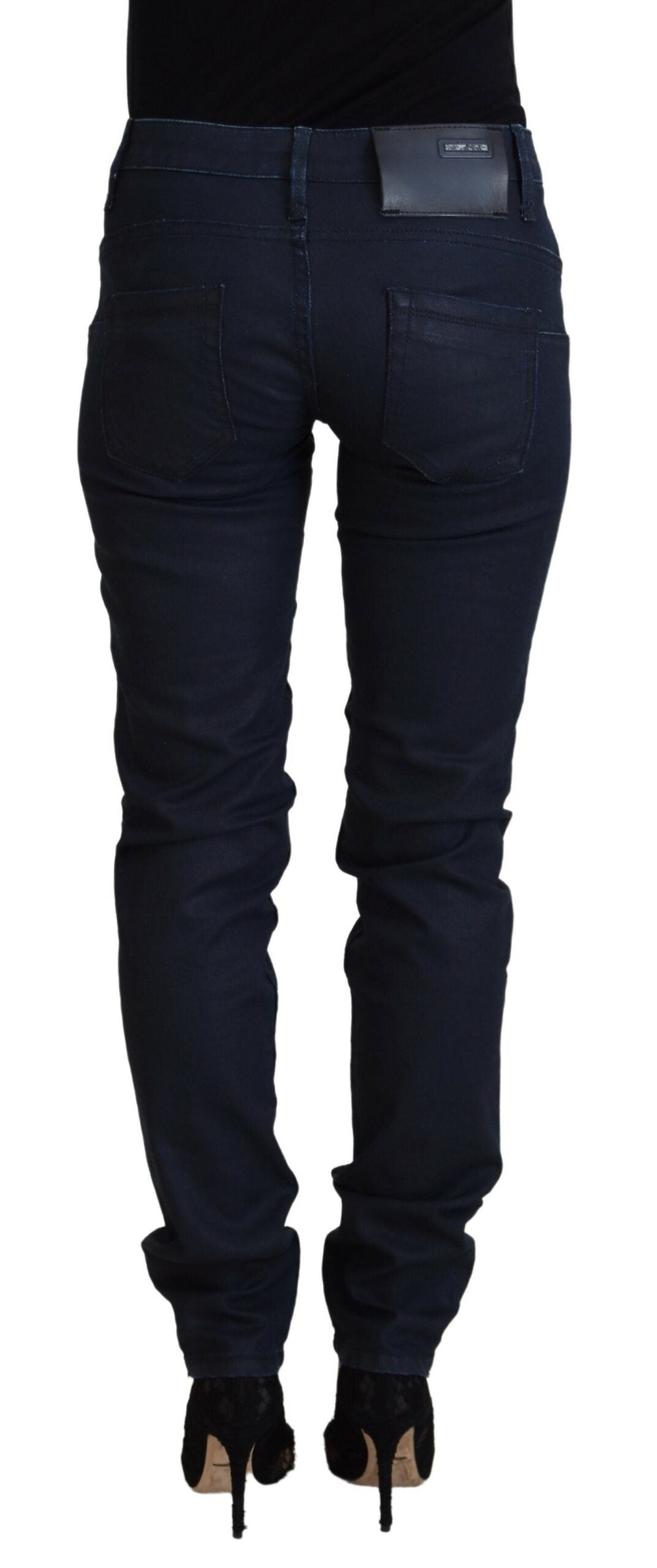 Acht Blue Cotton Low Waist Slim Fit Women Casual Denim Jeans | Regal Royce