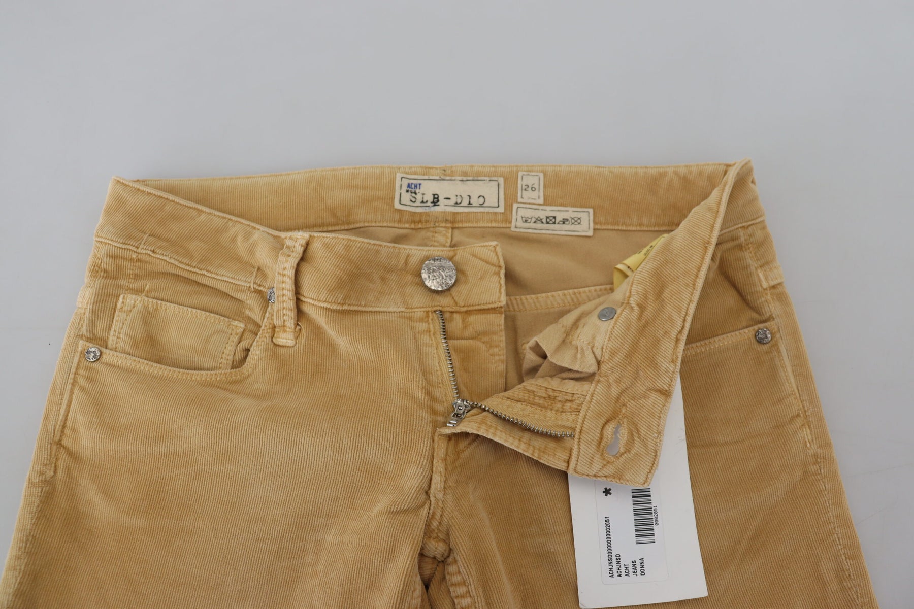 Acht Brown Cotton Corduroy Low Waist Women Casual Jeans | Regal Royce