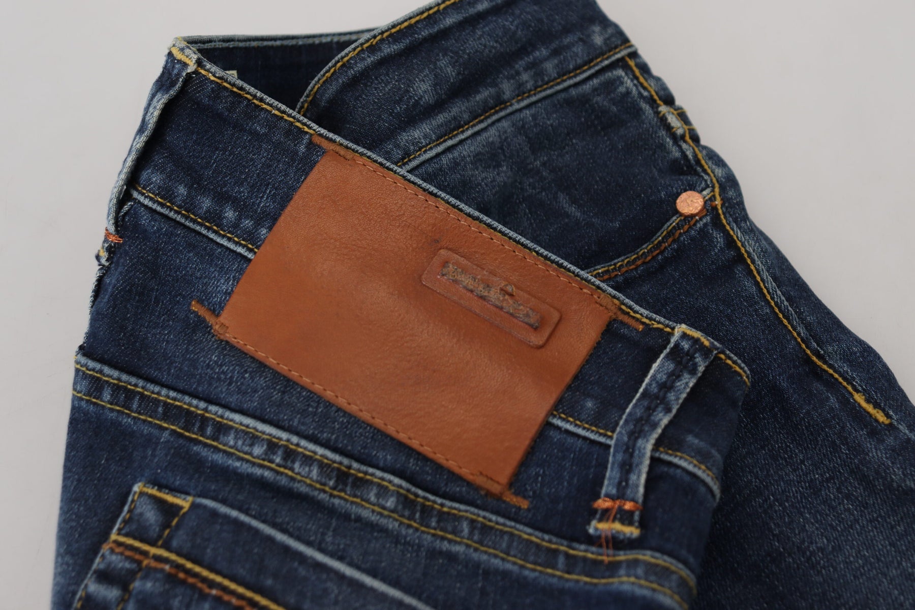 Acht Blue Cotton Low Waist Skinny Women Casual Jeans | Regal Royce