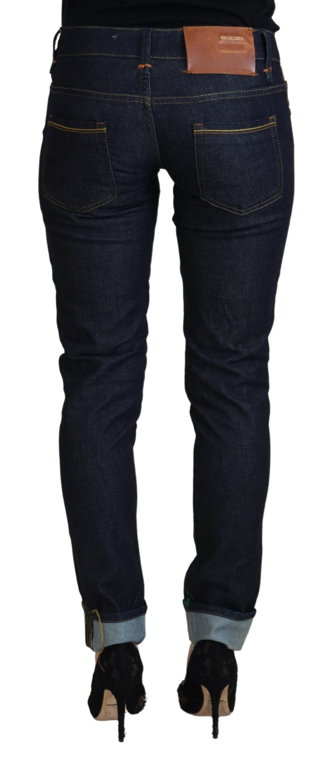 Acht Blue Cotton Low Waist Slim Fit Women Casual Jeans | Regal Royce