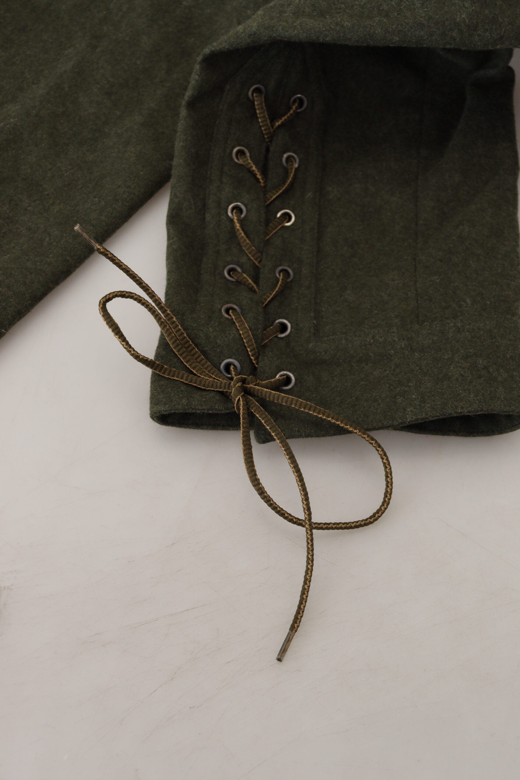 Ermanno Scervino Green Lace Up Leg Women Tapered Pants | Regal Royce